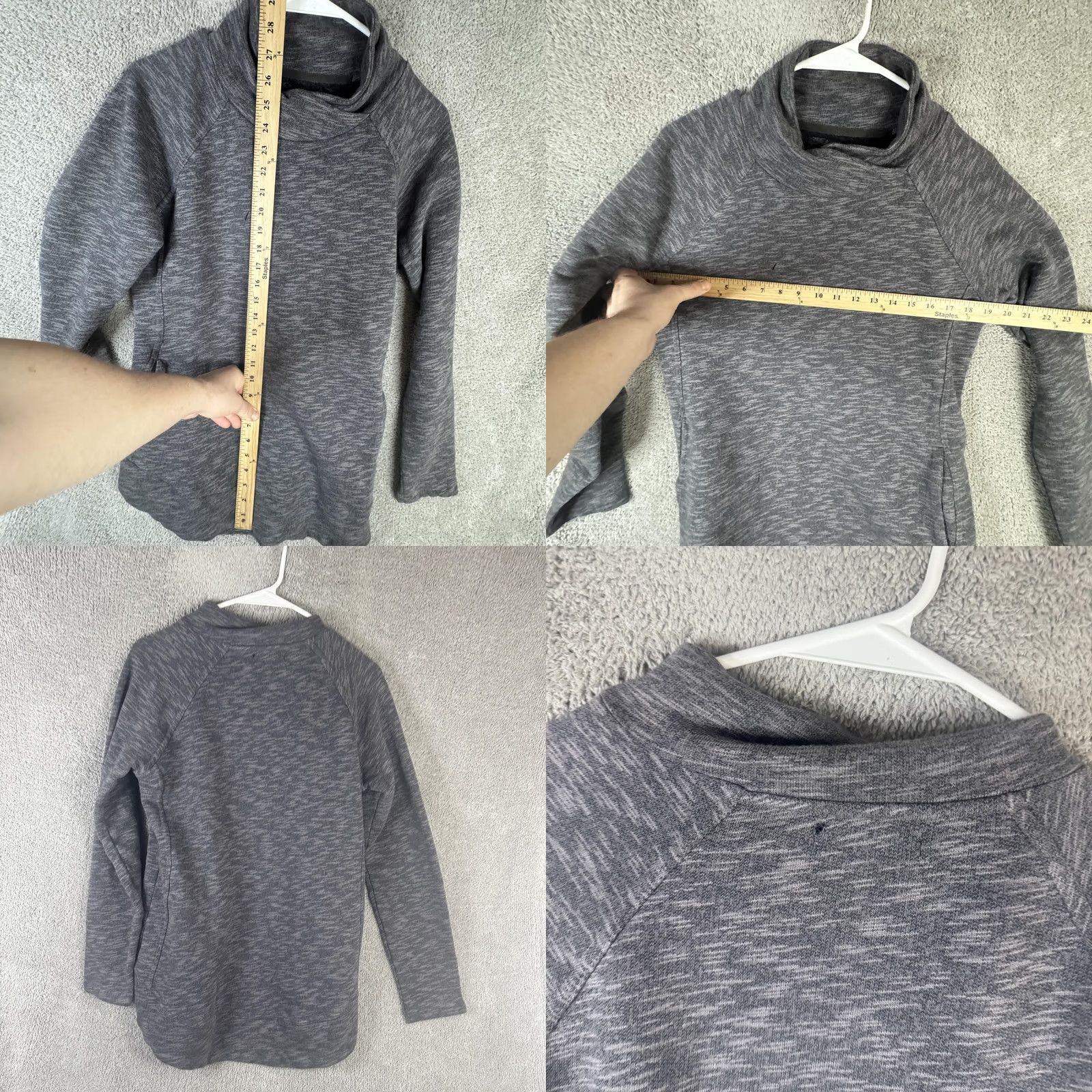 Prana prAna Sweater Tunic Womens M Gray Cowl Neck Long Sleeve Knit Pockets Size M / US 6-8 / IT 42-44 - 8 Thumbnail