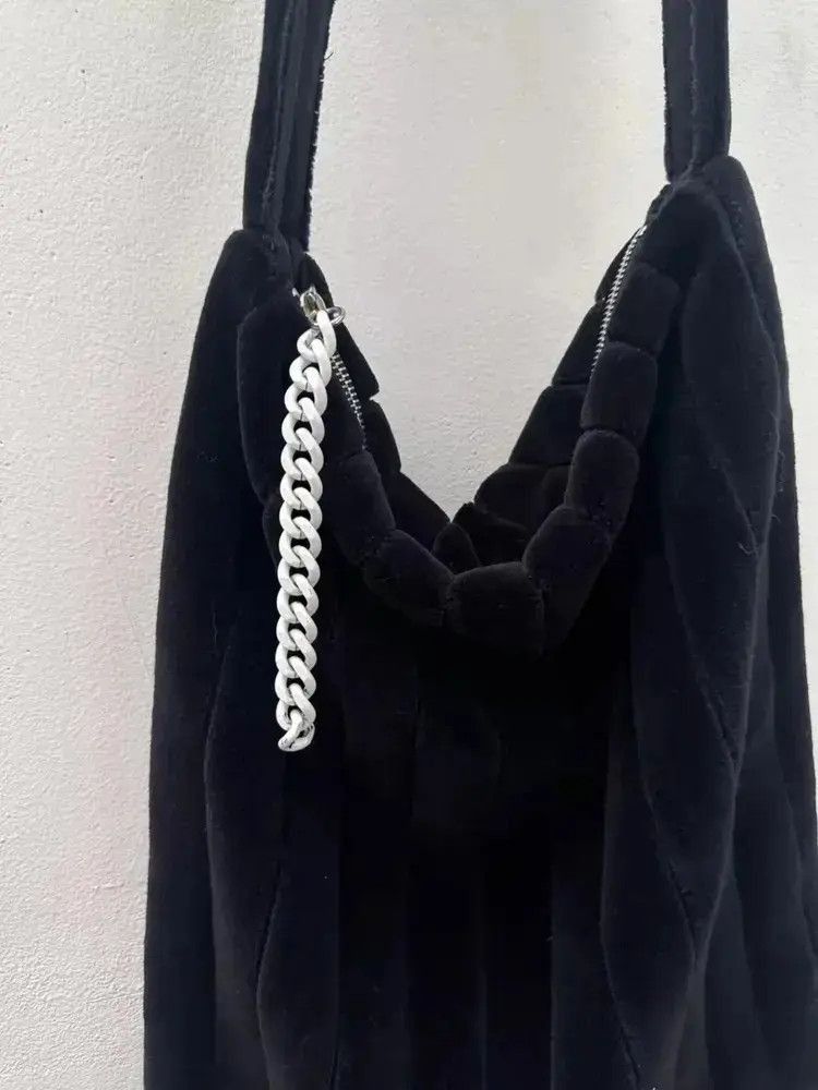 Raf Simons Raf Simons Chain Velvet Tote Bag-2507 Size ONE SIZE - 8 Thumbnail
