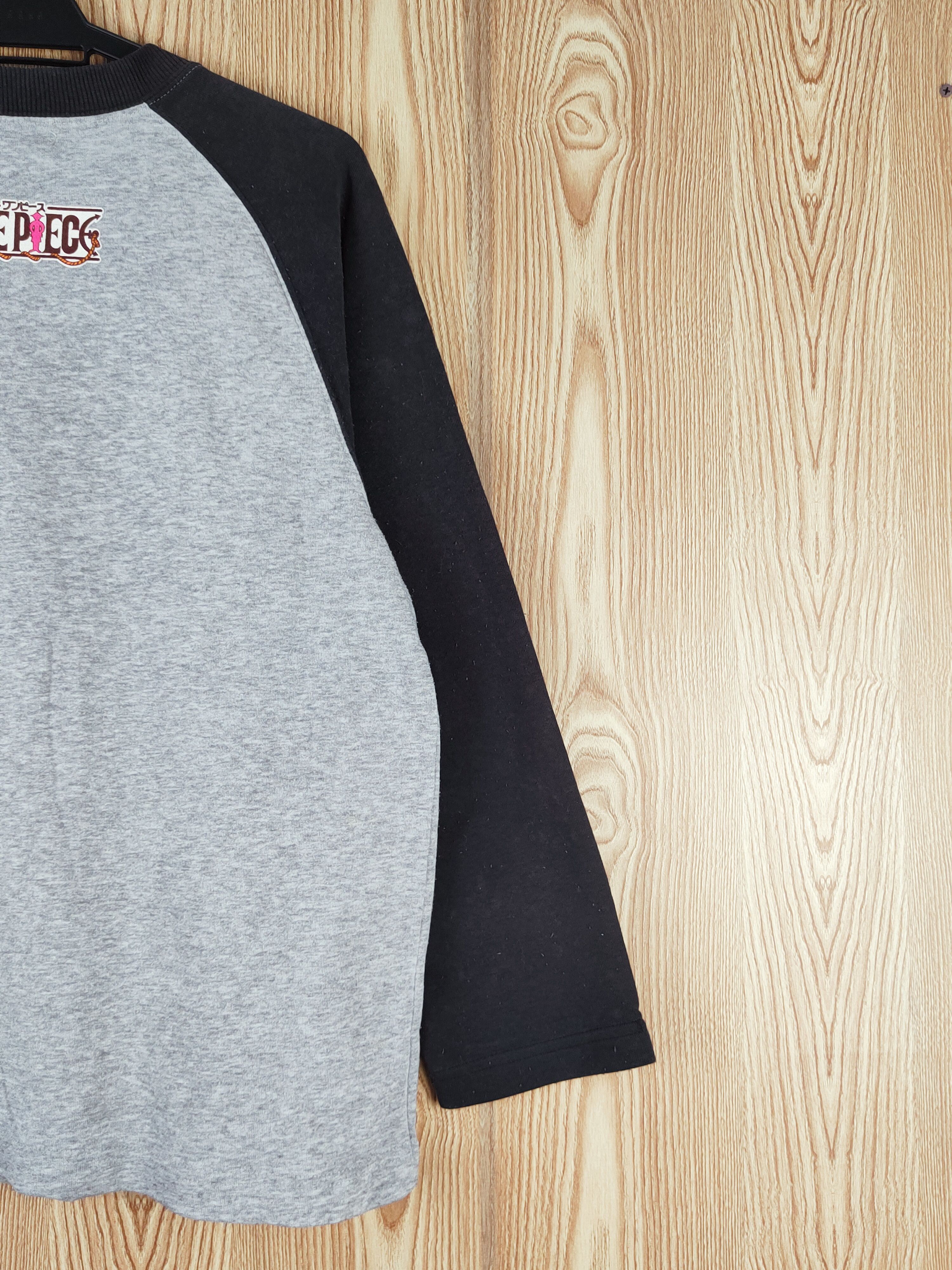 Anime × One Piece × Vintage One Piece Gray Black Long Sleeve T-shirts #W054 Size US M / EU 48-50 / 2 - 10 Thumbnail