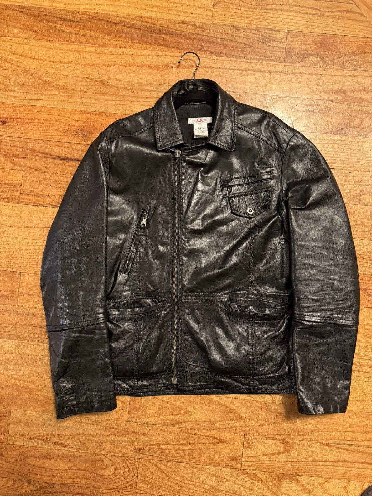 Versace Jeans Couture VJC Leather Biker Jacket Size US L / EU 52-54 / 3 - 2 Thumbnail