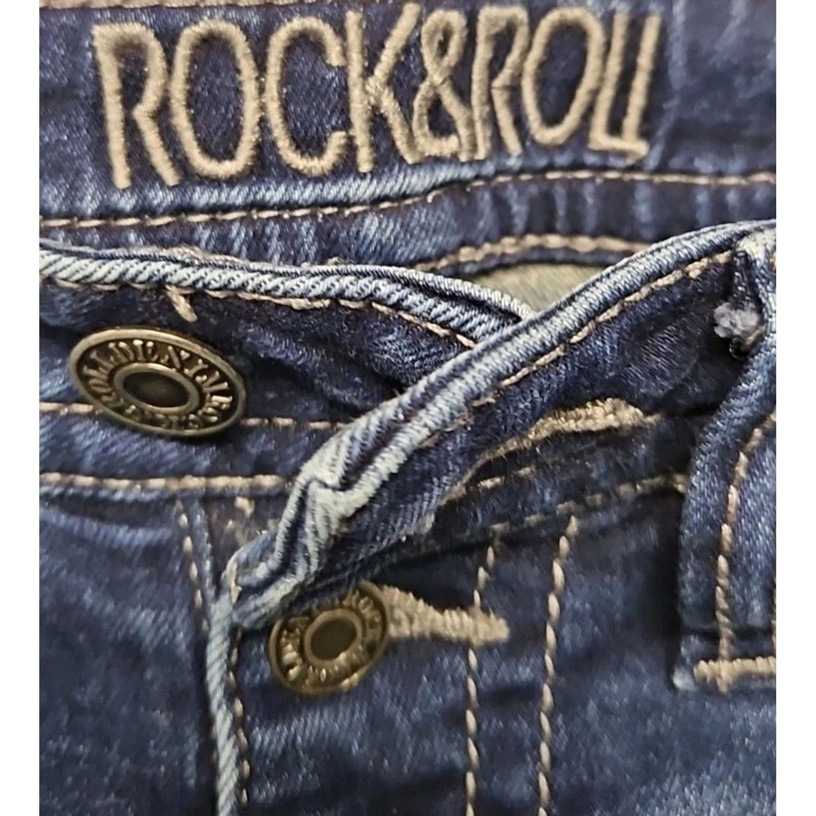 Denime Rock & Roll Cowgirl Jeans Bootcut Women’s Denim Mid Rock 32x32 Blue Stretch Regular Kans? Size 24" / US 00 / IT 34 - 4 Thumbnail