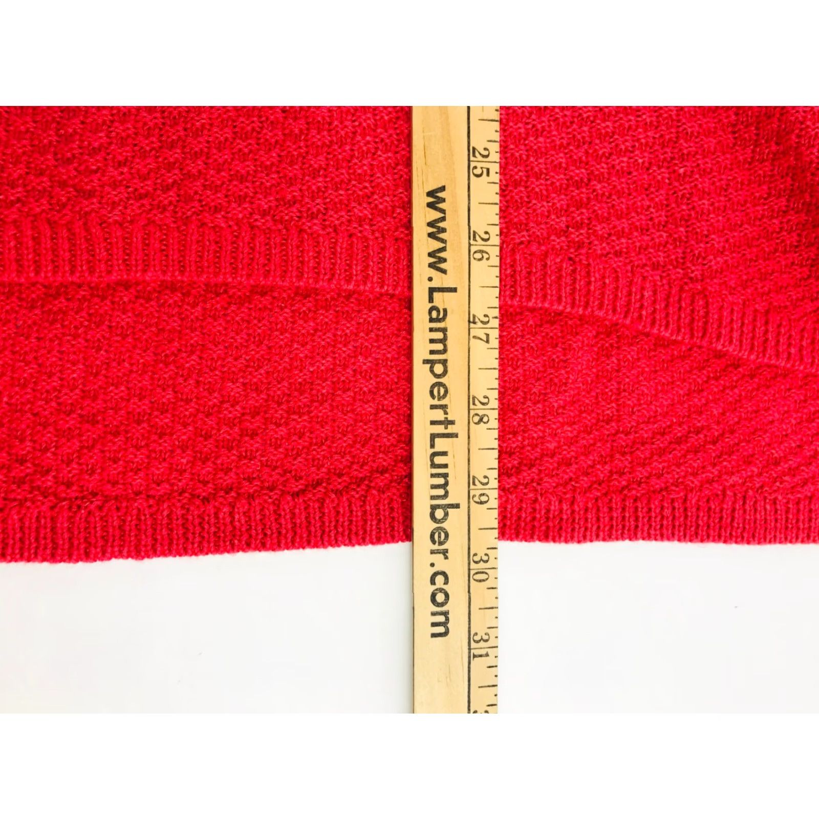 Chaps Chaps Sweater Women’s Size Medium Red Knit Pullover Long Sleeve V-Neck Laced Up Size M / US 6-8 / IT 42-44 - 4 Thumbnail