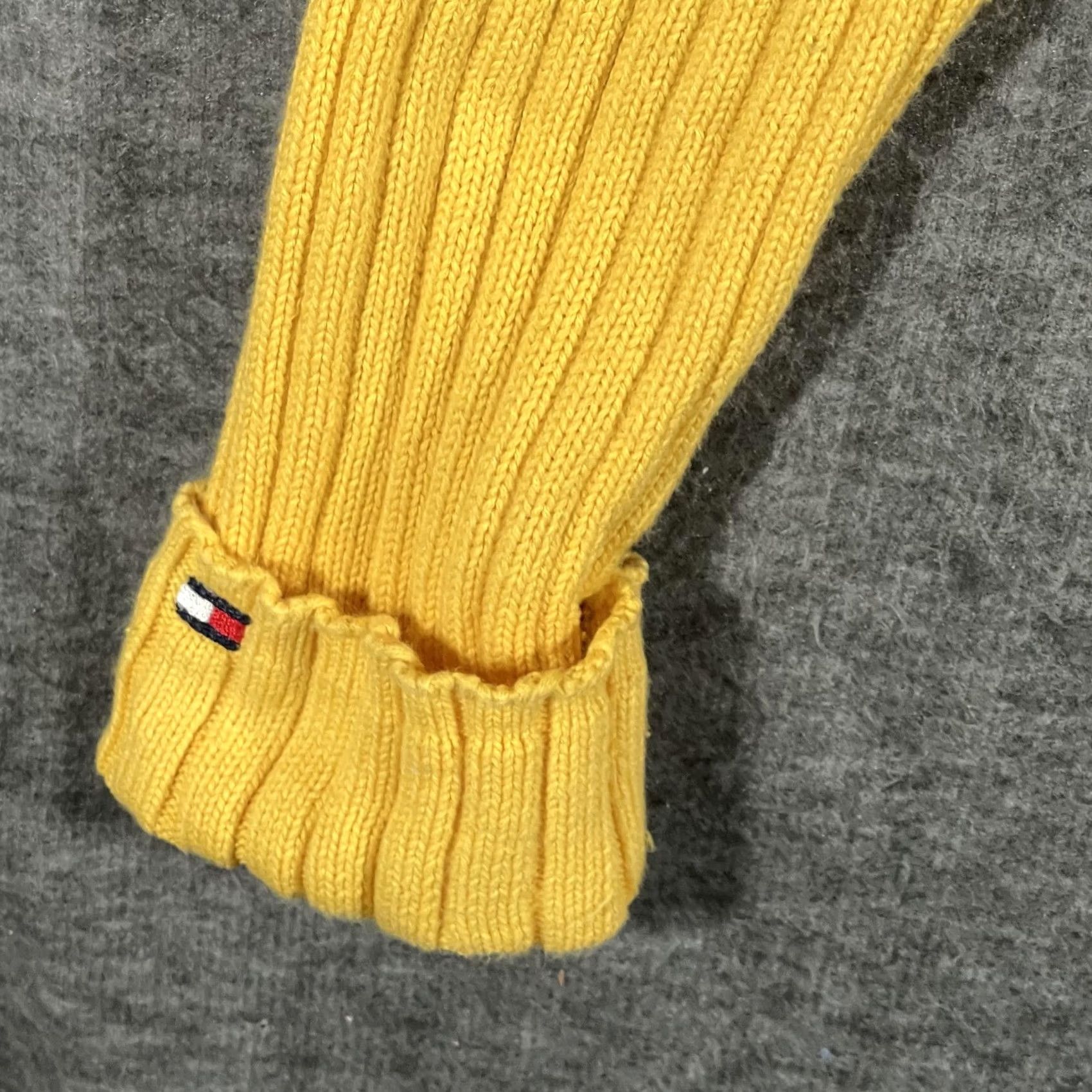 Tommy Hilfiger VINTAGE Tommy Hilfiger Sweater Womens XL Yellow Full Zip Mock Neck Knit Cotton Size XL / US 12-14 / IT 48-50 - 4 Thumbnail