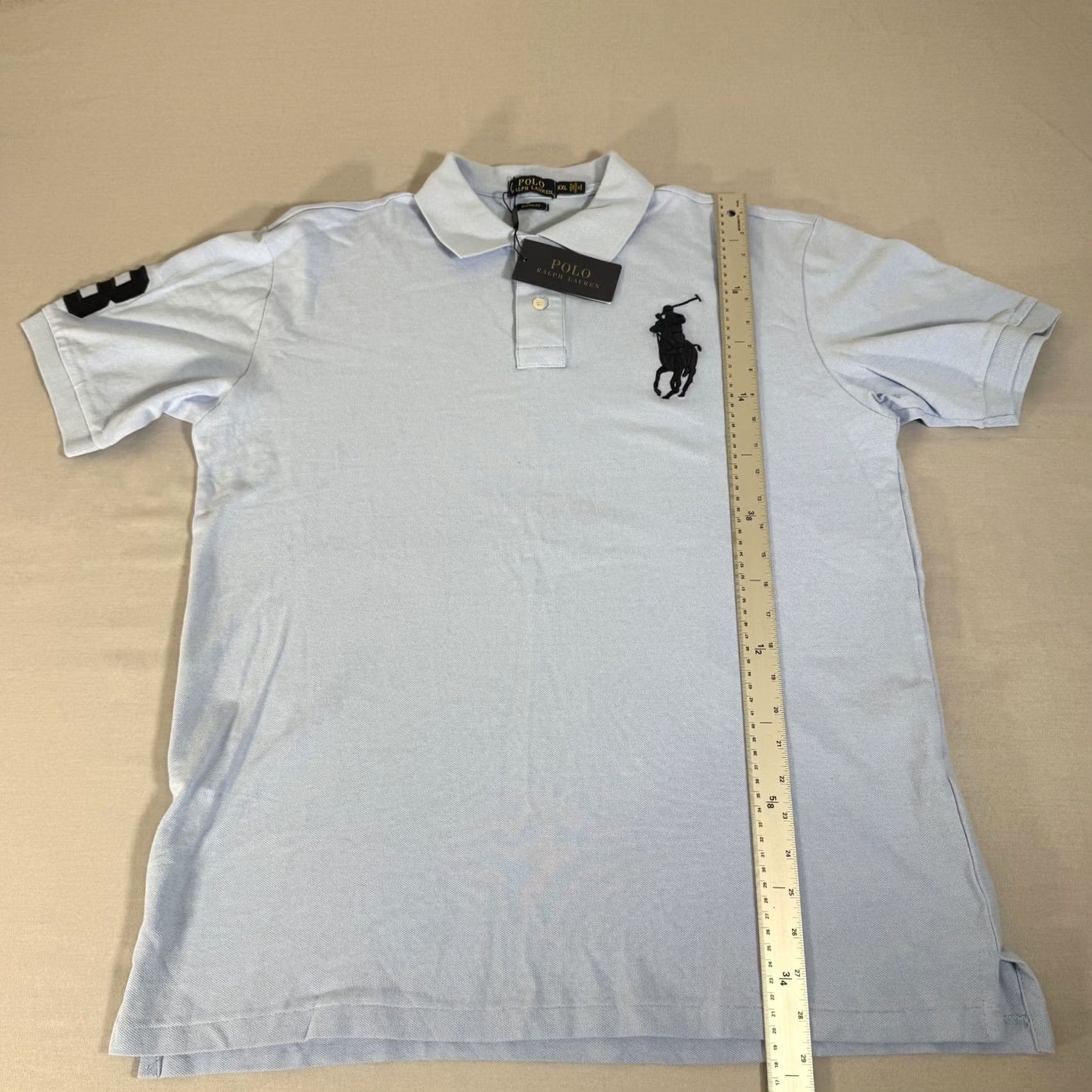 Polo Ralph Lauren Polo Ralph Lauren Shirt Mens 2XL Blue Slim Fit Big Pony 3 Rugby Cotton Preppy Size US XXL / EU 58 / 5 - 6 Thumbnail