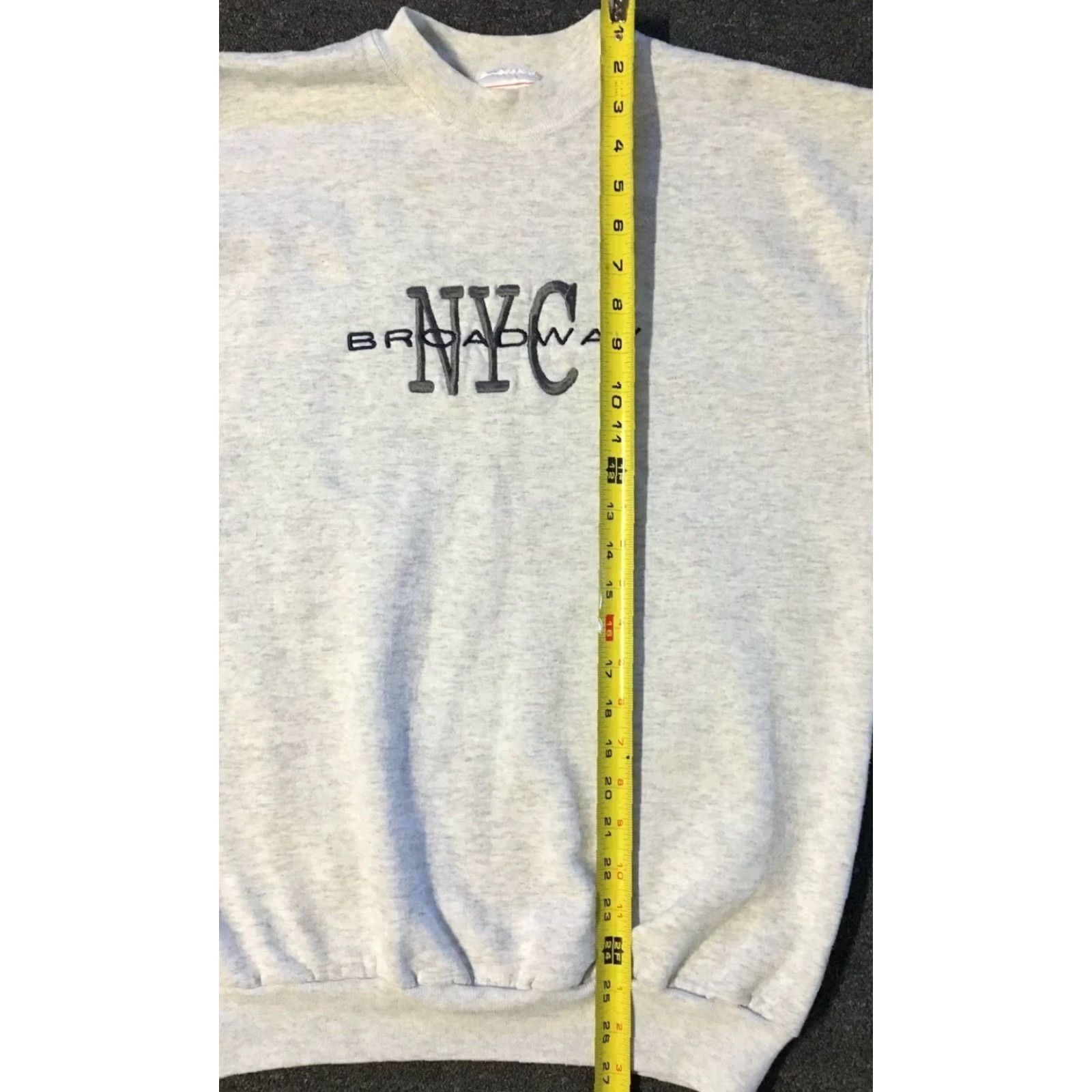 Hanes VINTAGE 90s New York City Broadway Sweatshirt M Gray Hanes Mens Size US M / EU 48-50 / 2 - 7 Thumbnail
