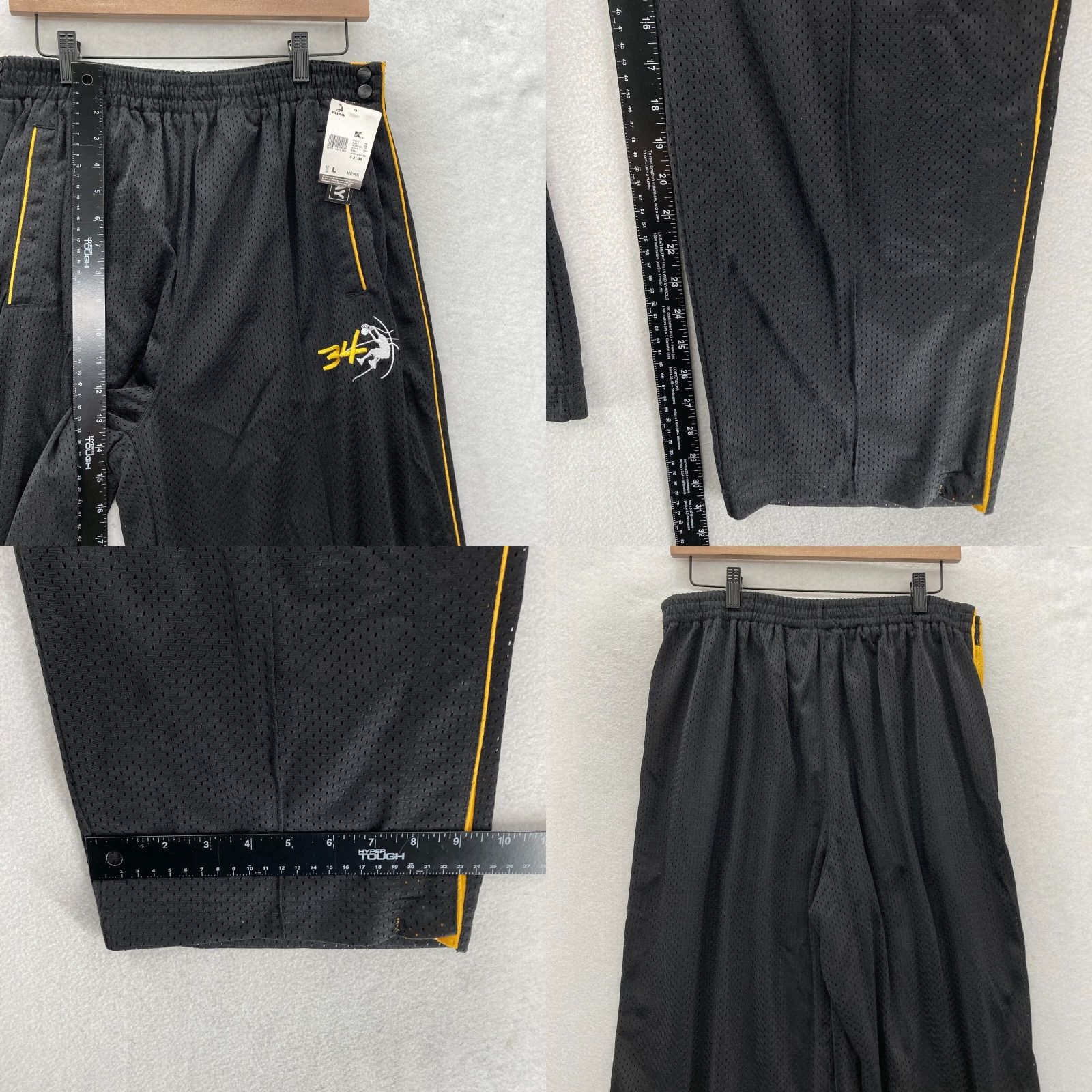 Vintage VINTAGE SHAQ Pants Mens Large Black Yellow Stripe Basketball Y2K Size US 33 - 8 Thumbnail