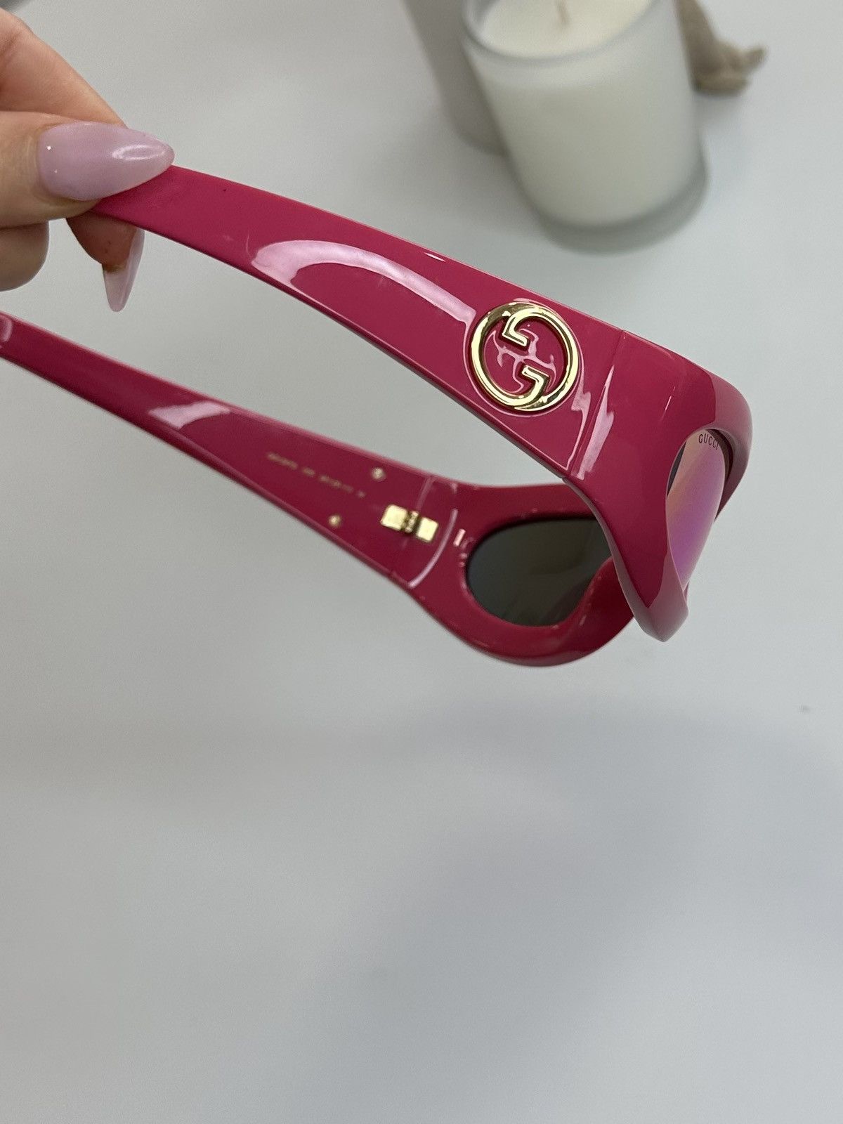 Gucci Gucci Fuchsia pink wrap sunglasses Size ONE SIZE - 5 Thumbnail