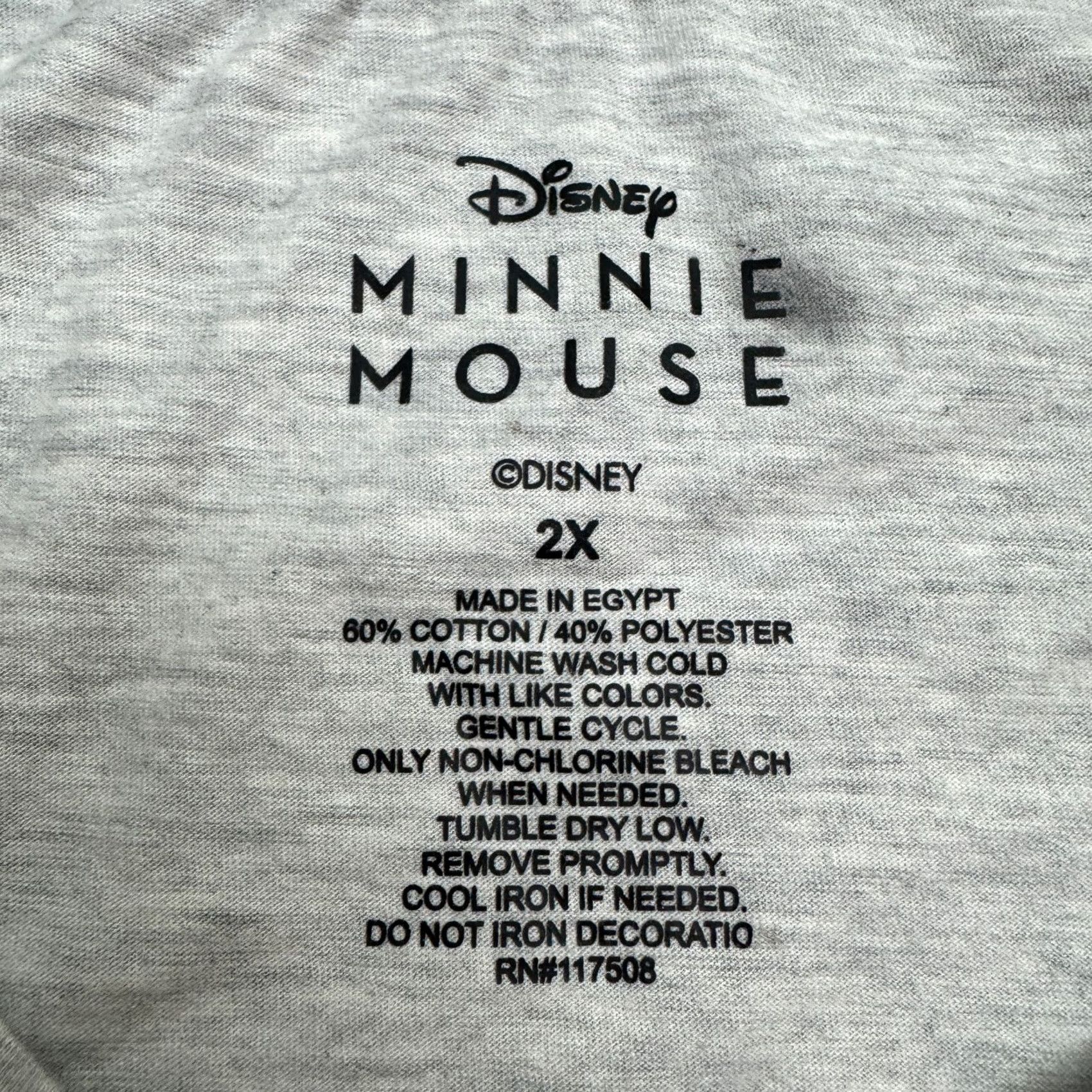 Disney Disney Minnie Mouse Graphic T-Shirt Womens Plus 2X Heathered Gray Casual Tee Top Size XXL / US 16-18 / IT 52-54 - 5 Thumbnail