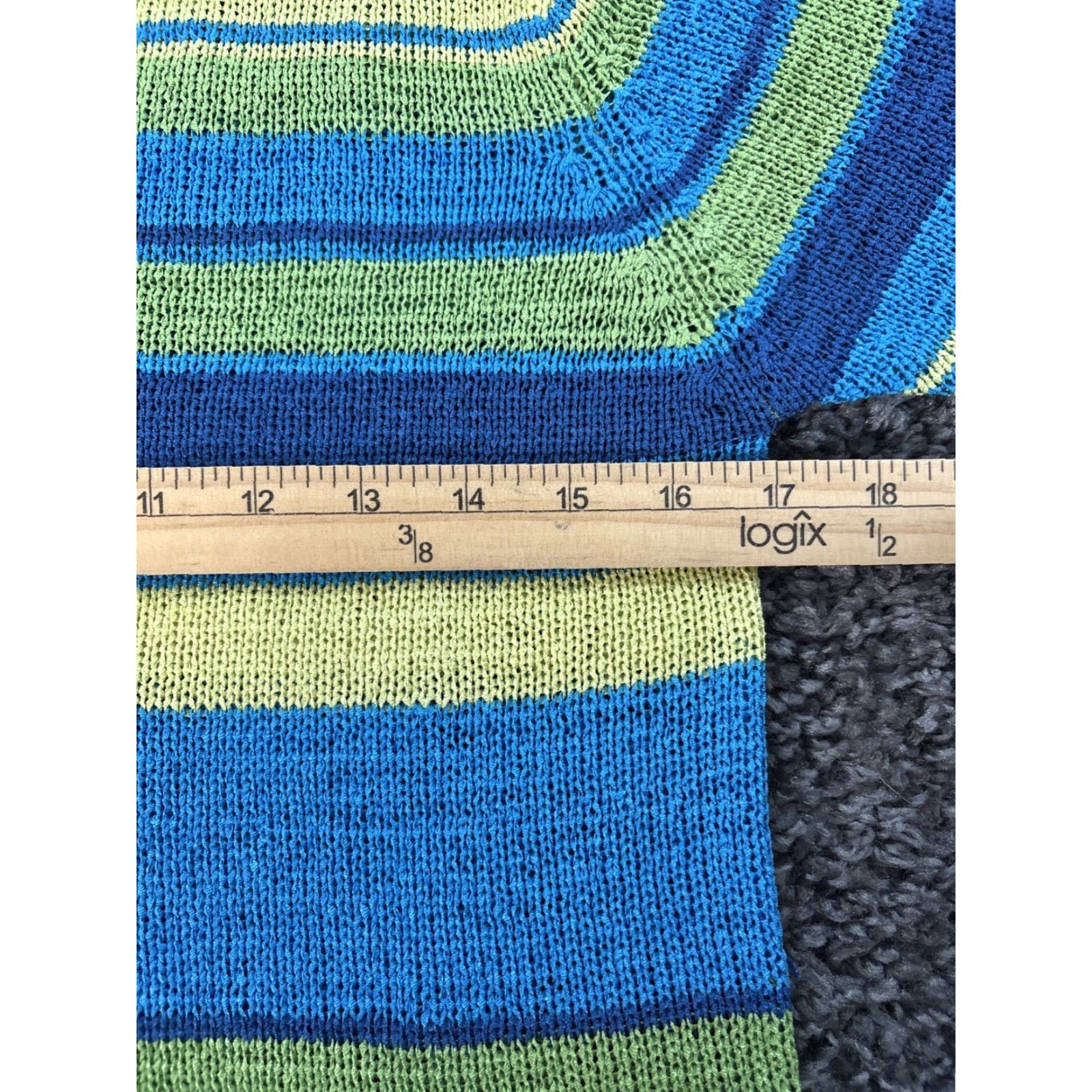 Vintage VINTAGE Outfit Jpr T-Shirt Square Neck Striped Blue 90s Womens Medium Size M / US 6-8 / IT 42-44 - 3 Thumbnail
