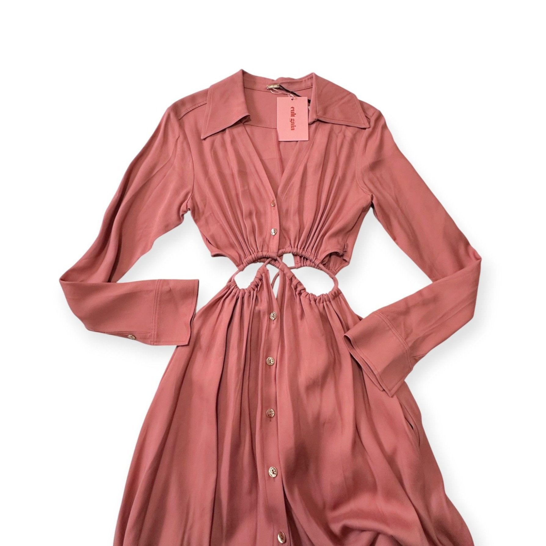 Cult Gaia Cult Gaia Lou button down, cut out dress, Color: Jaipur, Si Size S / US 4 / IT 40 - 5 Thumbnail