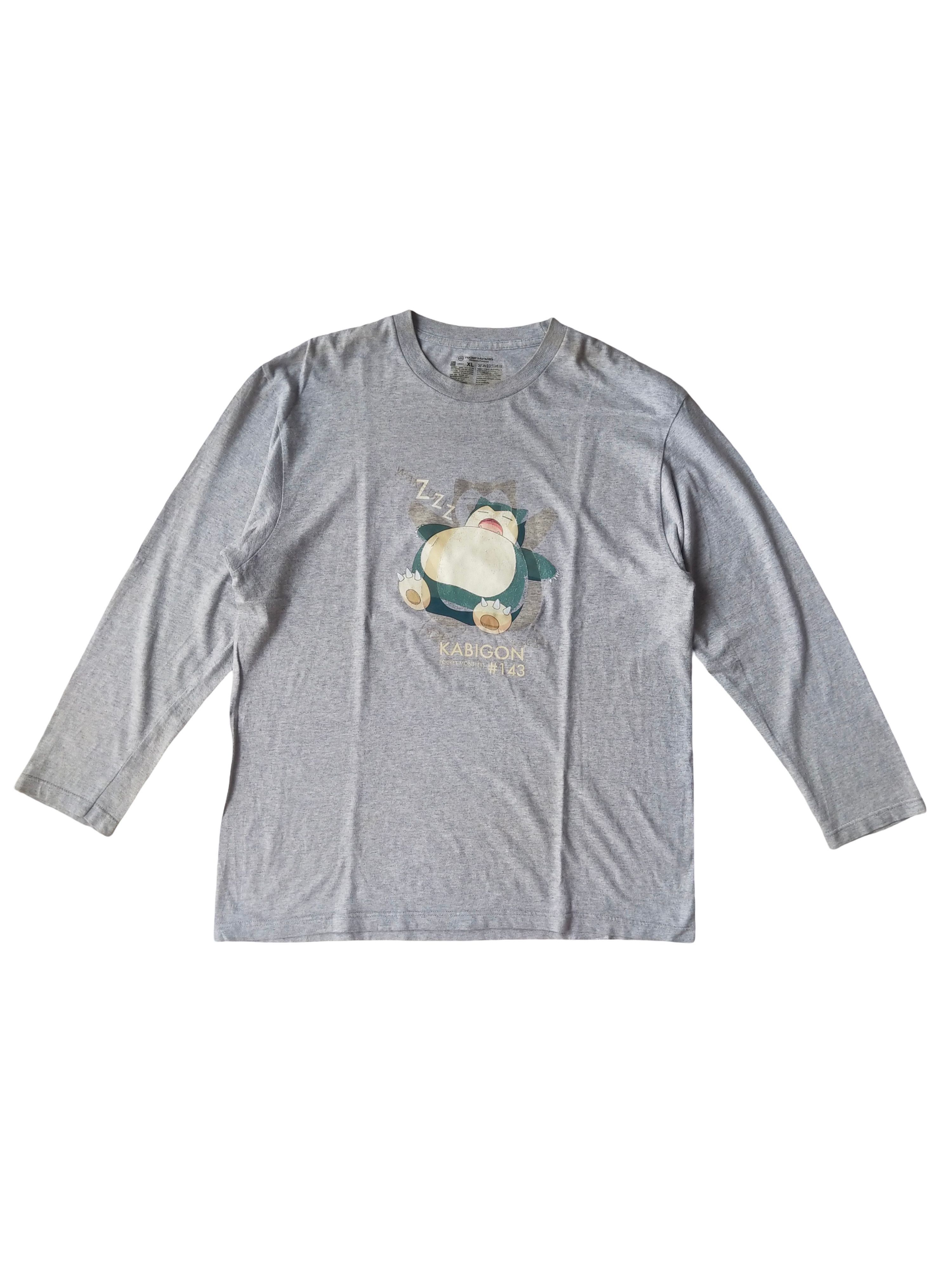 Pokemon Pokemon Collab Snorlax Sleeping Grey Anime L/S Shirt Size US XL / EU 56 / 4 - 1 Thumbnail