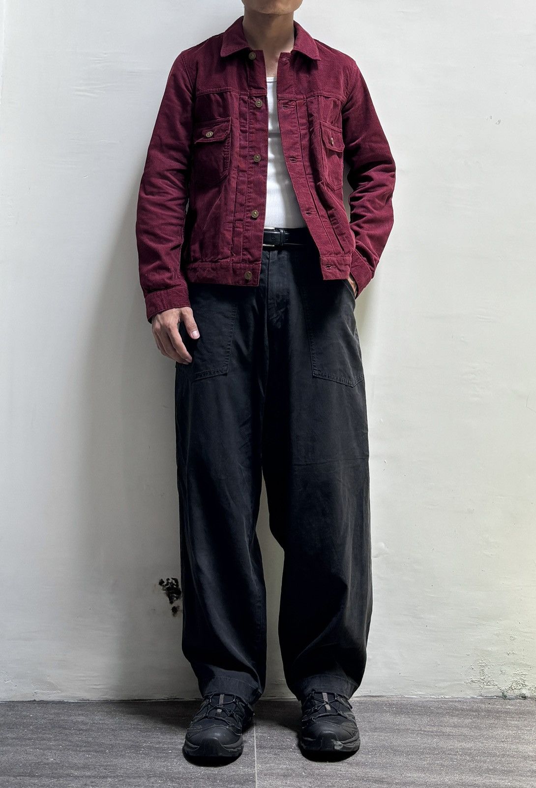 Visvim 101 Corduroy Trucker Jacket in Burgundy Size US S / EU 44-46 / 1 - 1 Thumbnail