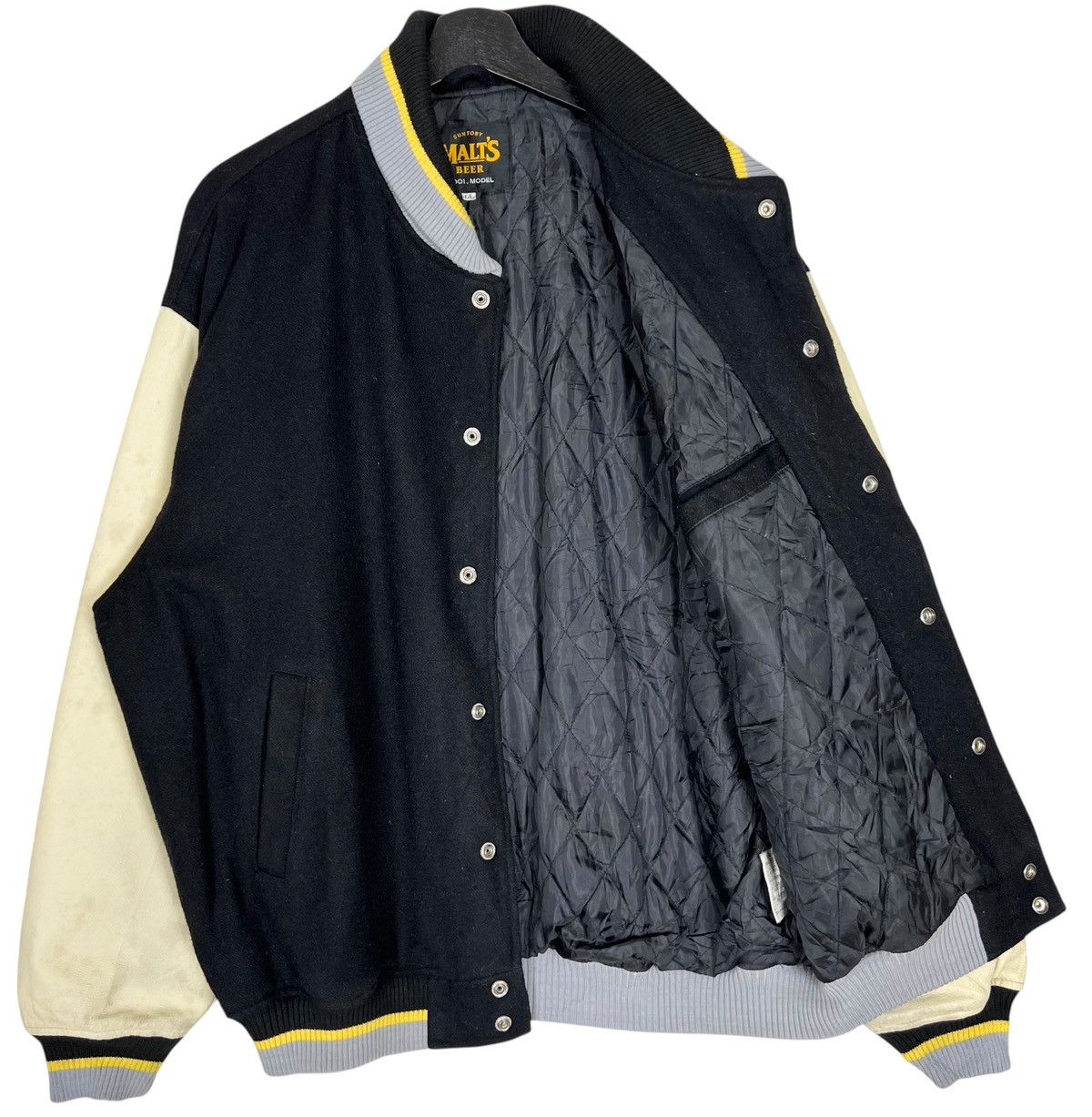 Vintage Vintage Suntory Malt’s Beer Leather Sleeve Varsity Jacket Size US XL / EU 56 / 4 - 6 Thumbnail