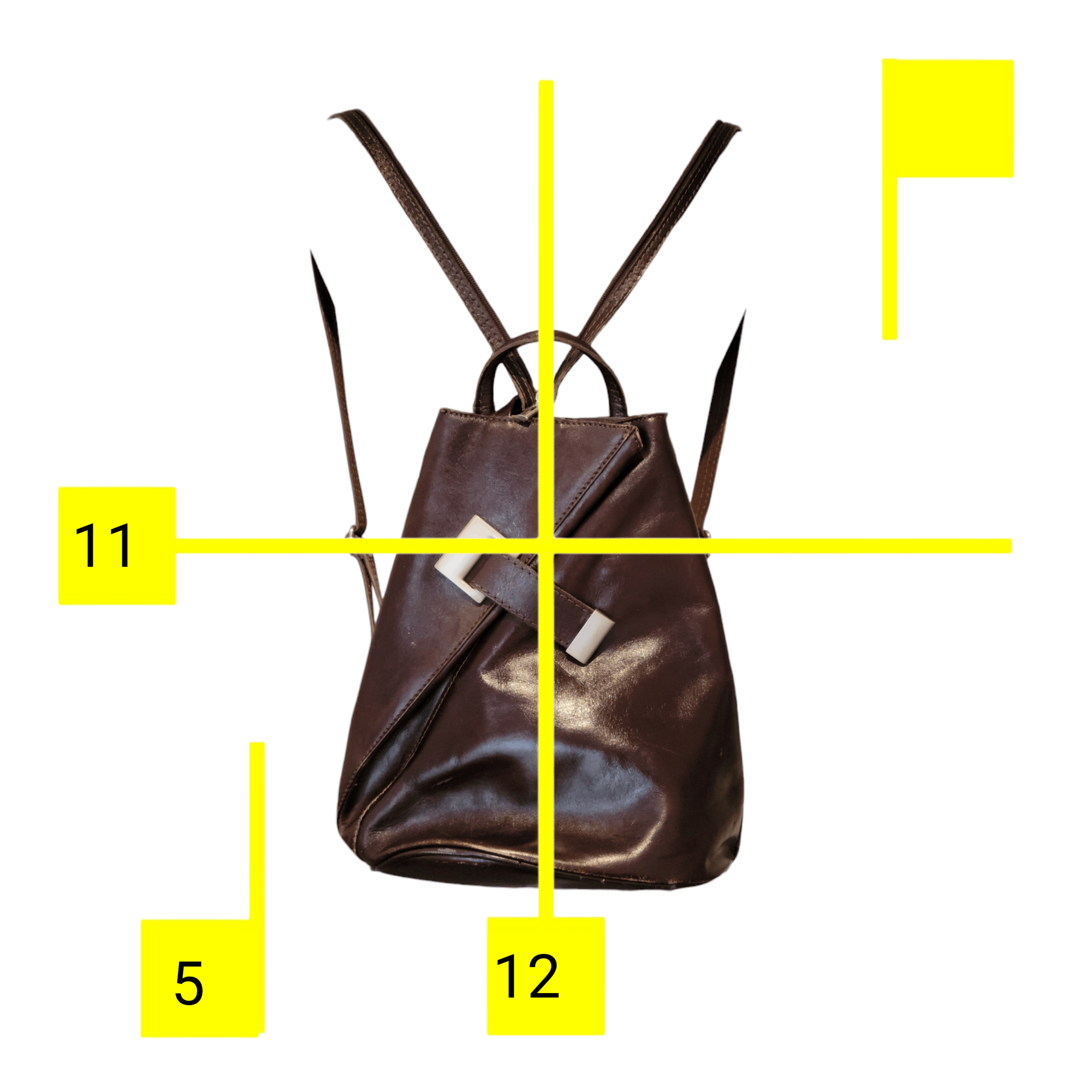 NBDN Nobrandedon Vintage Brown Leather Backpack Medium Shoulder Bag Size ONE SIZE - 4 Thumbnail