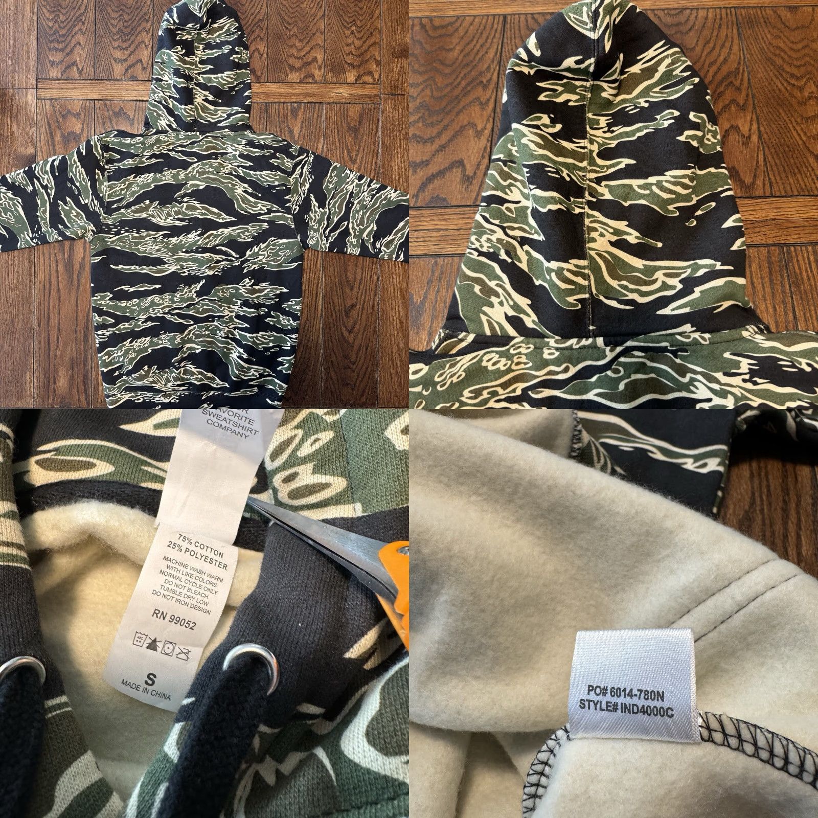 Vintage Dancing Gnome Beer Men’s Hoodie Size S Camo Pittsburgh Tiger Stripe New Sweatshirt Unisex Crew Neck Graphic Print Pullover Size US S / EU 44-46 / 1 - 8 Thumbnail