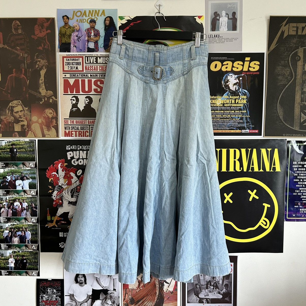 Vintage Vintage Valman Washed Blue Denim Skirt Size 27" / US 4 / IT 40 - 7 Thumbnail