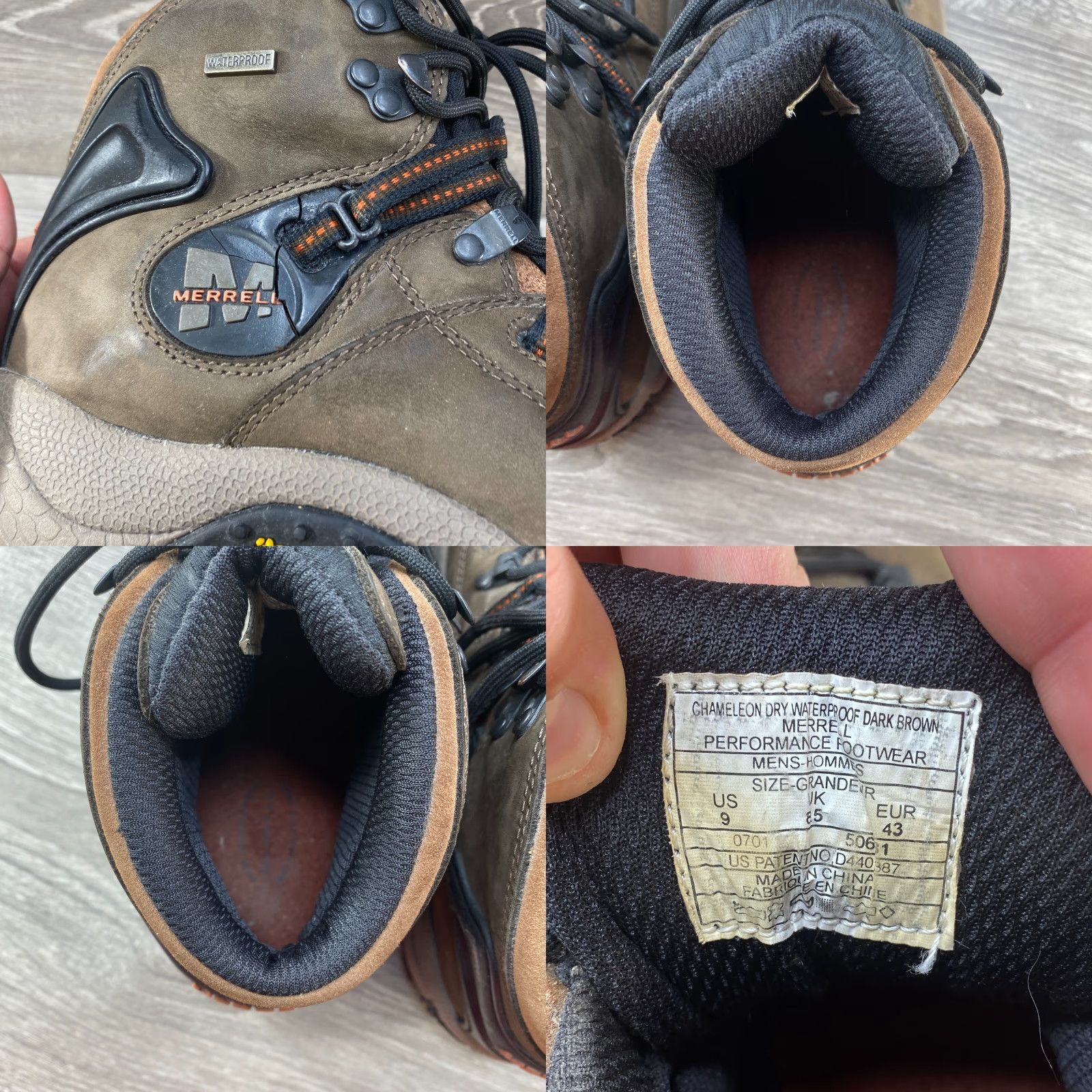 Merrell MERRELL CHAMELEON Brown Leather Waterproof Hiking Boots 9 Men Merrell Chameleon Hiking Boot Brown Leather Waterproof Men 9 Size US 9 / EU 42 - 8 Thumbnail