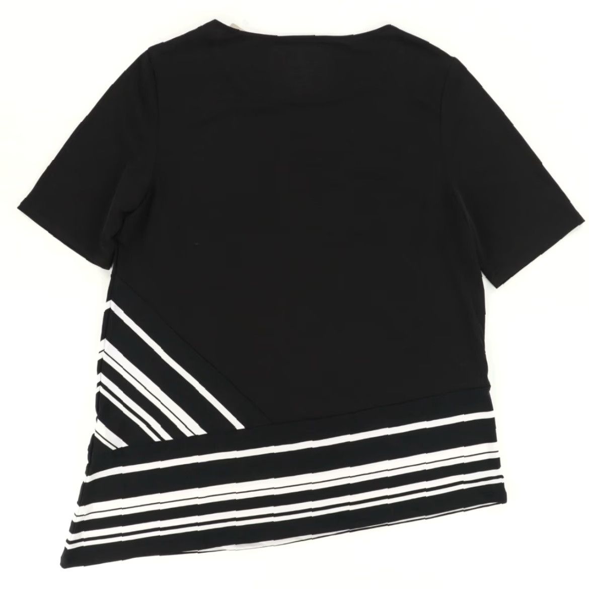 Vintage Chicos Shirt Black Women's 1 Chicos Asymmetrical Stripe Tunic Stretch Solid Shirt 18in Chest 26in Length Womens Size XS / US 0-2 / IT 36-38 - 4 Thumbnail