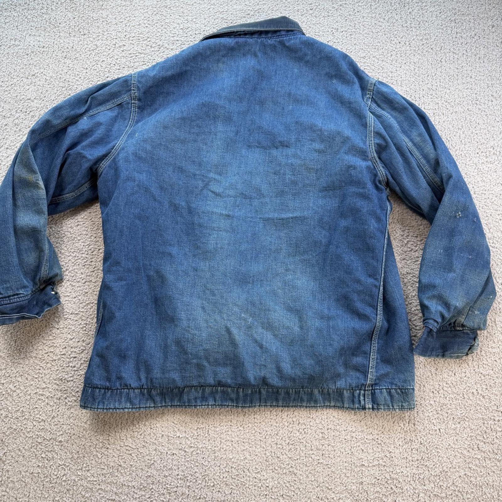 Sears Vintage 70s Sears Jacket Denim Chore Coat Blanket Lined XL Size US L / EU 52-54 / 3 - 2 Thumbnail