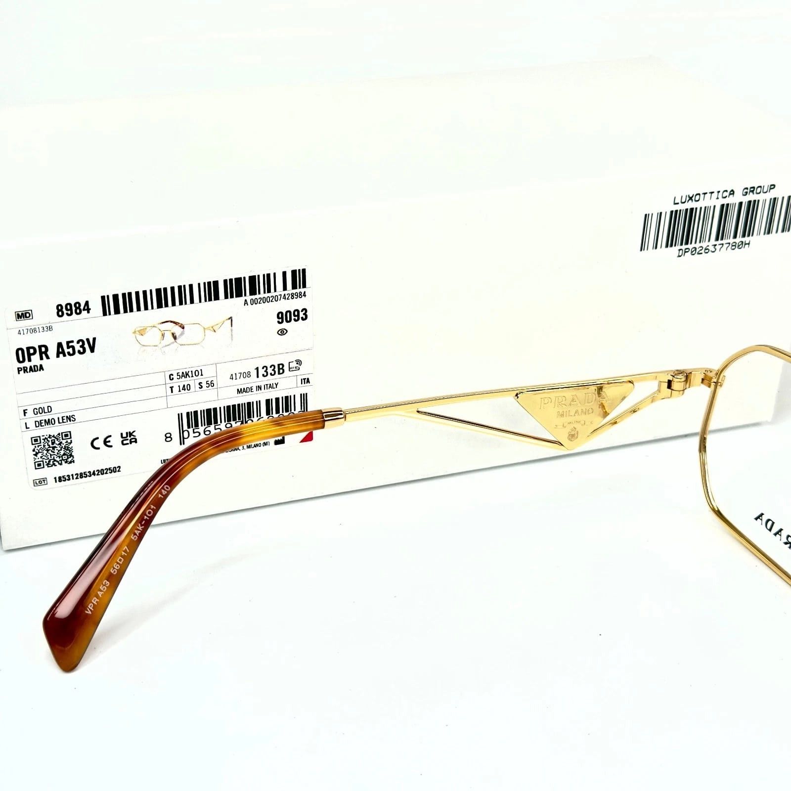 Prada PRADA TAMPO PRA53V Gold Triangle Logo Metal Optical A53 Size ONE SIZE - 9 Thumbnail