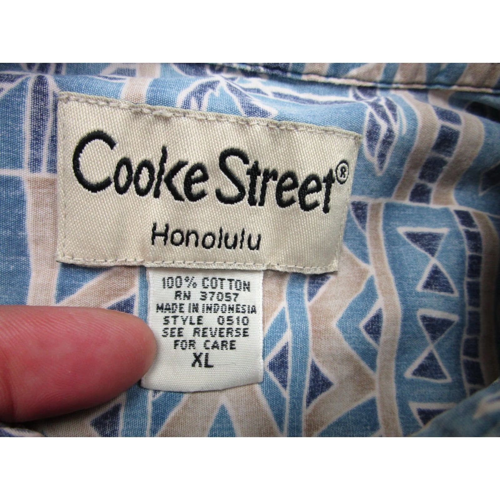 ALOHAS VINTAGE Cooke Street Shirt Mens XL Blue Hawaiian Aloha Button Front Cotton Tropical Shirt Size US XL / EU 56 / 4 - 4 Thumbnail