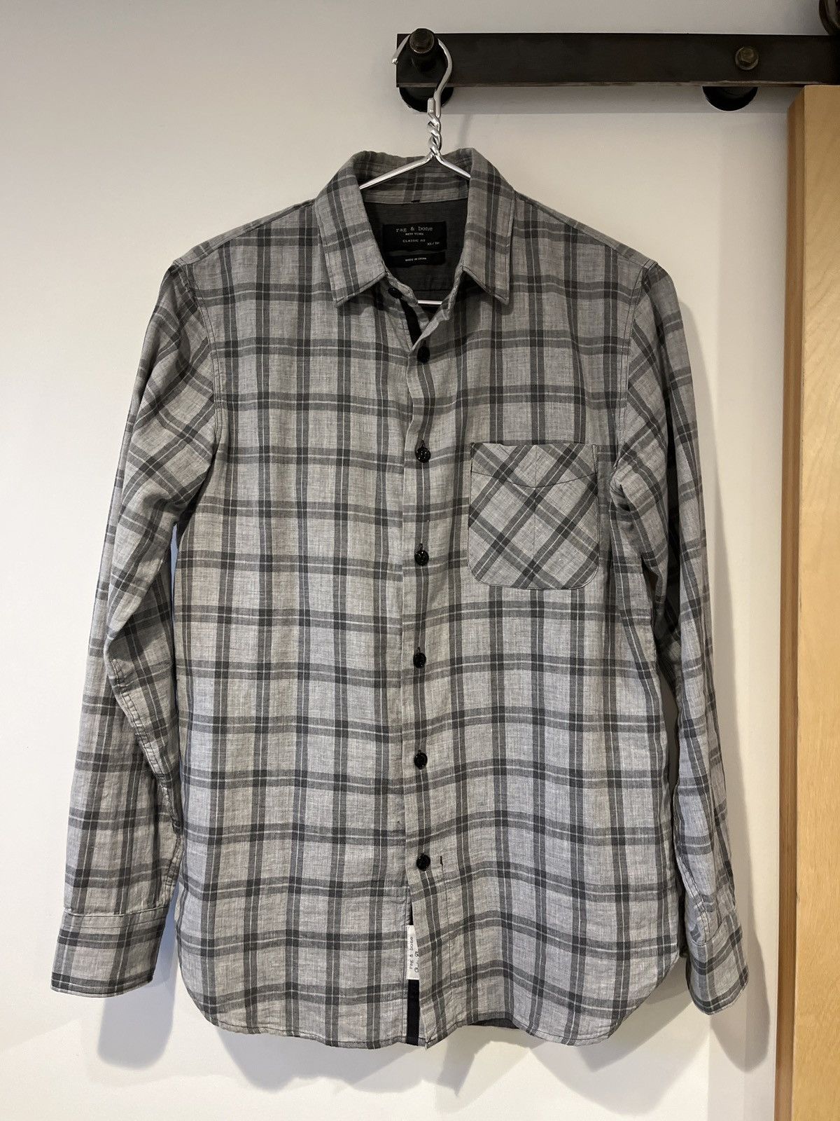 image of Rag Bone Rag & Bone Classic Fit Shirt [Cotton] in Grey, Men's (Size XS)