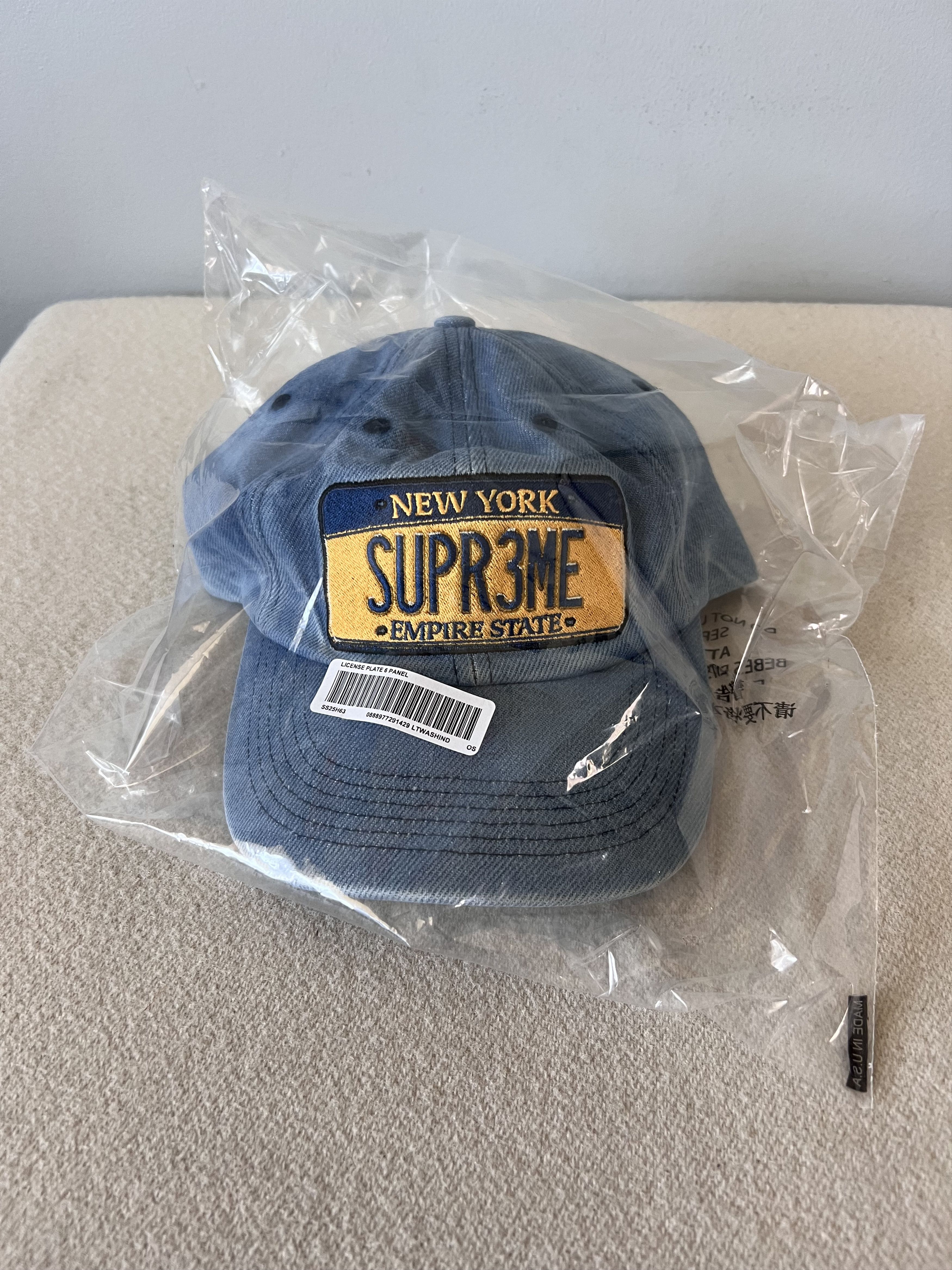 Supreme Supreme License Plate 6-Panel Hat in Blue Denim Size ONE SIZE - 2 Thumbnail
