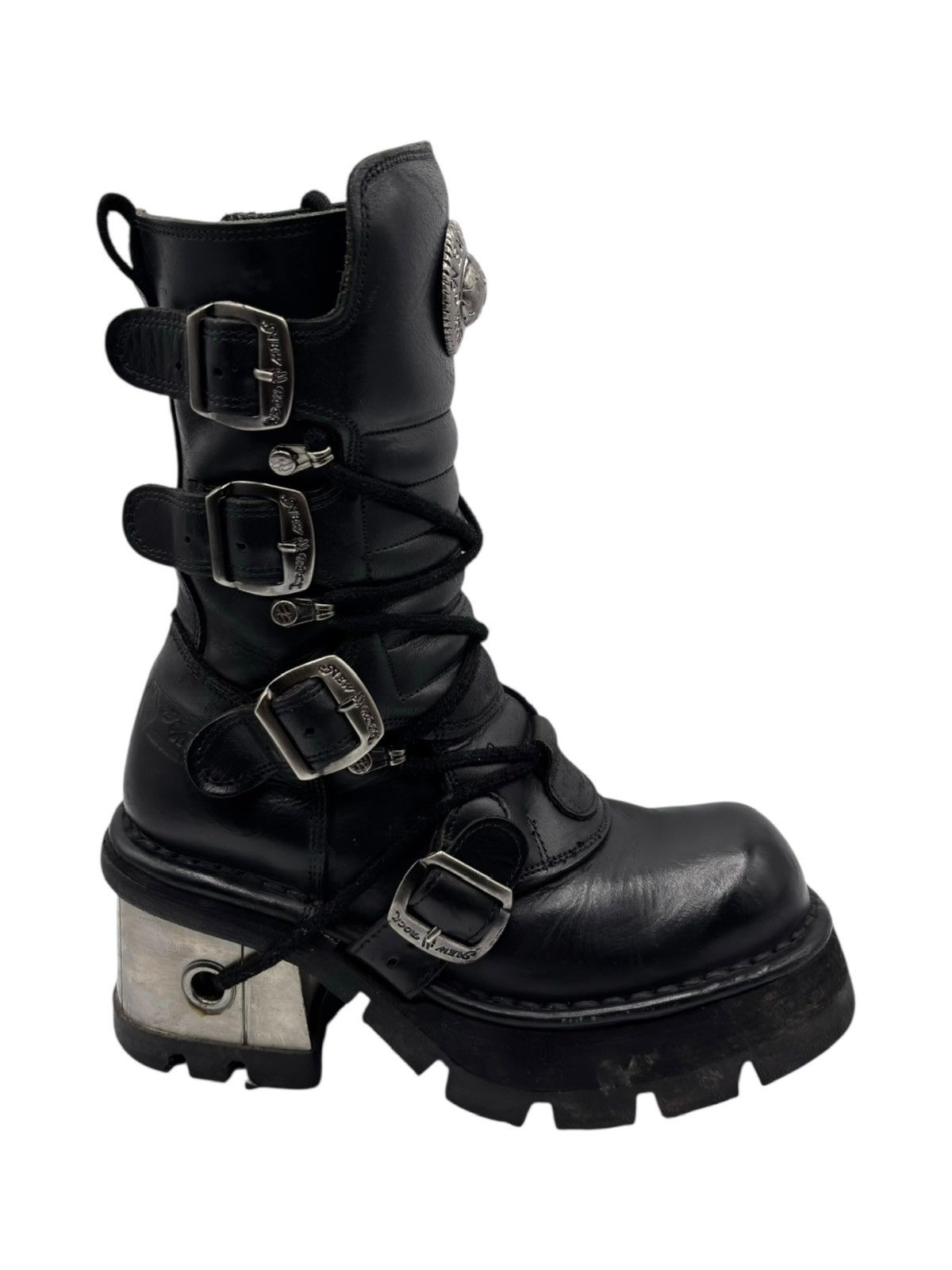 New Rock Vintage New Rock raised heel leather boots Size 37 Size US 7 / IT 37 - 5 Thumbnail
