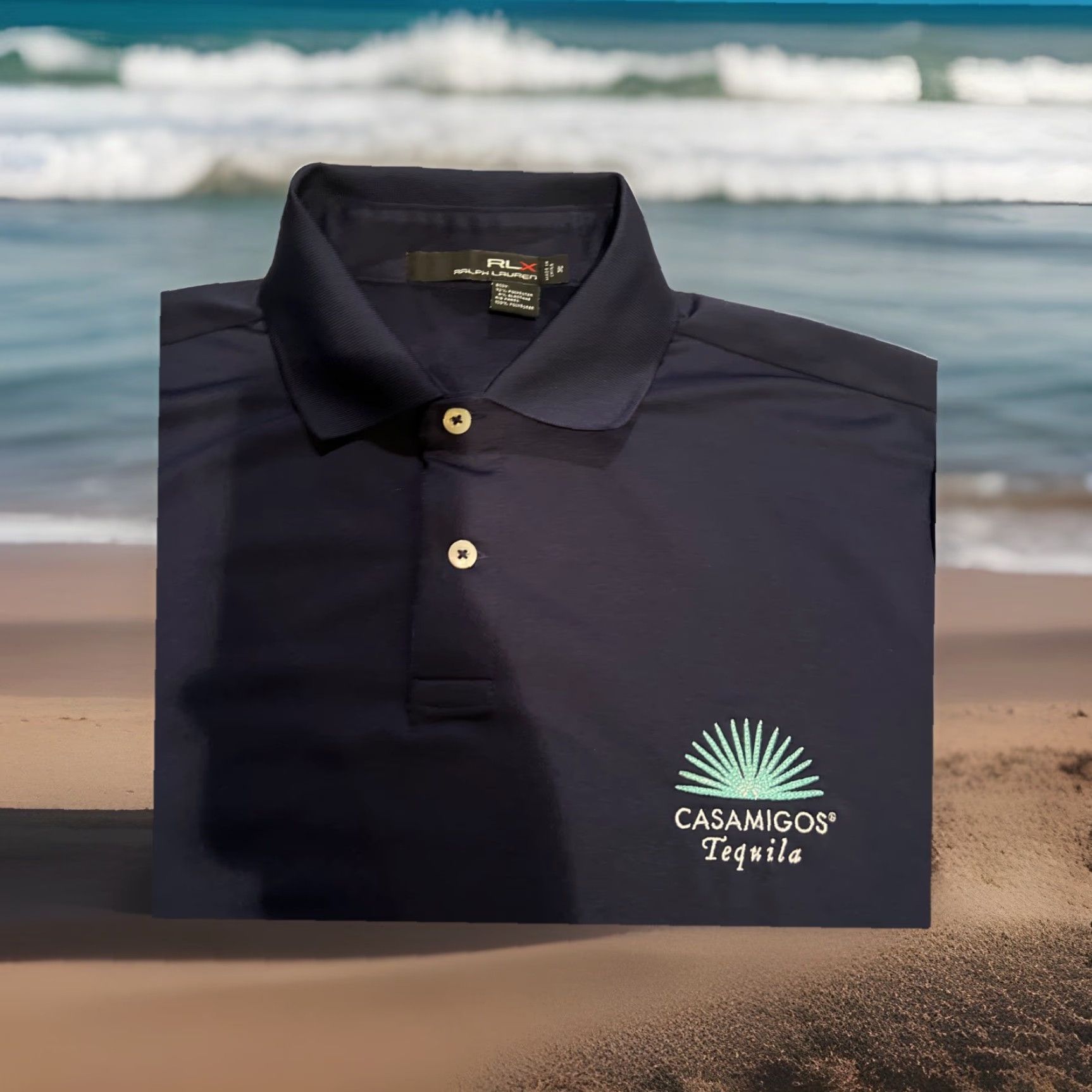 RLX Ralph Lauren VINTAGE RLX Ralph Lauren Shirt M Blue Tequila Logo 2000s Casamigos Embroidered Short Sleeve Crew Neck Men Size US M / EU 48-50 / 2 - 2 Thumbnail