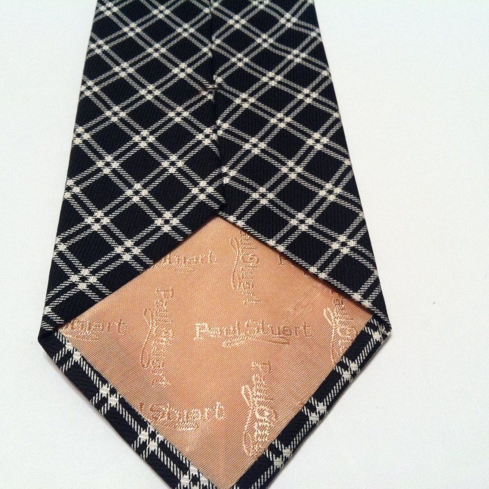 Paul Stuart PAUL STUART MENS NEW BLACK SILK TIE WIDTH: 3 3/4" Size ONE SIZE - 3 Thumbnail