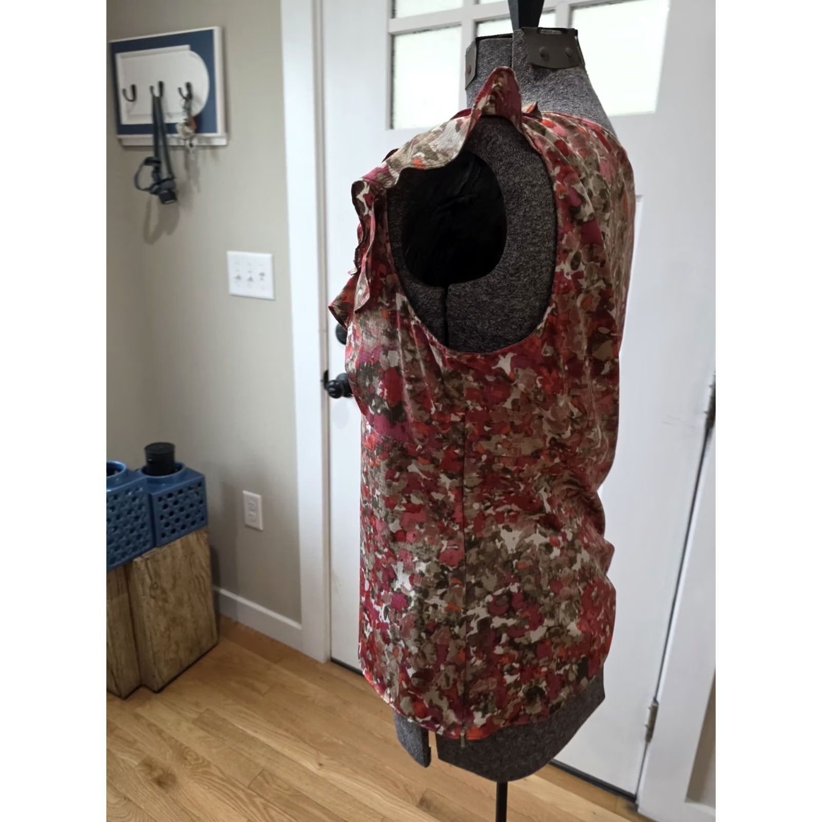 Anne Klein Anne Klein Blouse Top Red L Ruffled Sleeves Women Regular Size L / US 10 / IT 46 - 4 Thumbnail