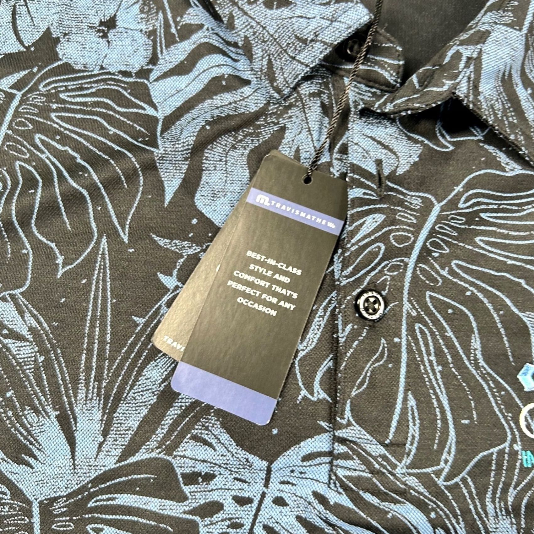 TravisMathew Travis Mathew Shirt Mens L Golf Polo Black Floral All Over Print Mainlanders Size US L / EU 52-54 / 3 - 5 Thumbnail