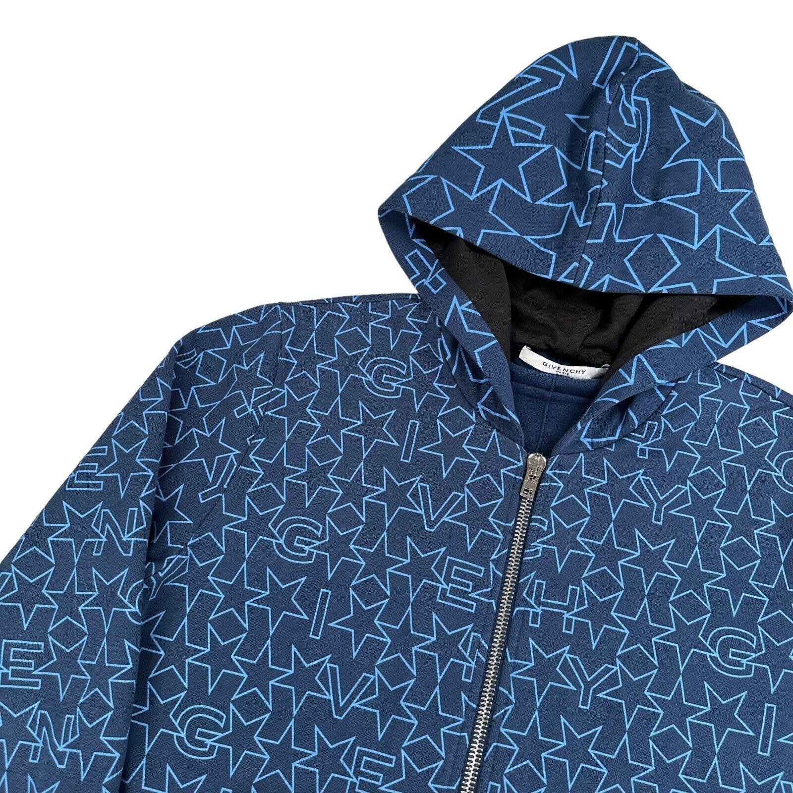 Givenchy Givenchy Size S Jacket Oversized Blue/Navy Stars Logo Hood Size US S / EU 44-46 / 1 - 5 Thumbnail