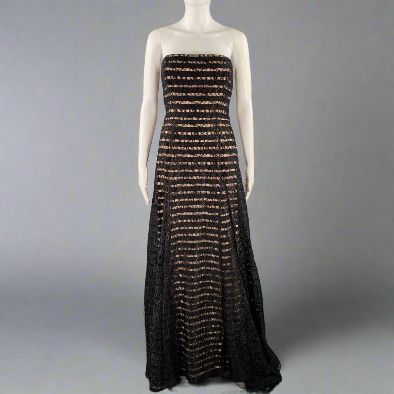 Vera Wang VERA WANG 8 Black Pink Nylon Blend Double Layer Long Dress Size M / US 6-8 / IT 42-44 - 1 Thumbnail
