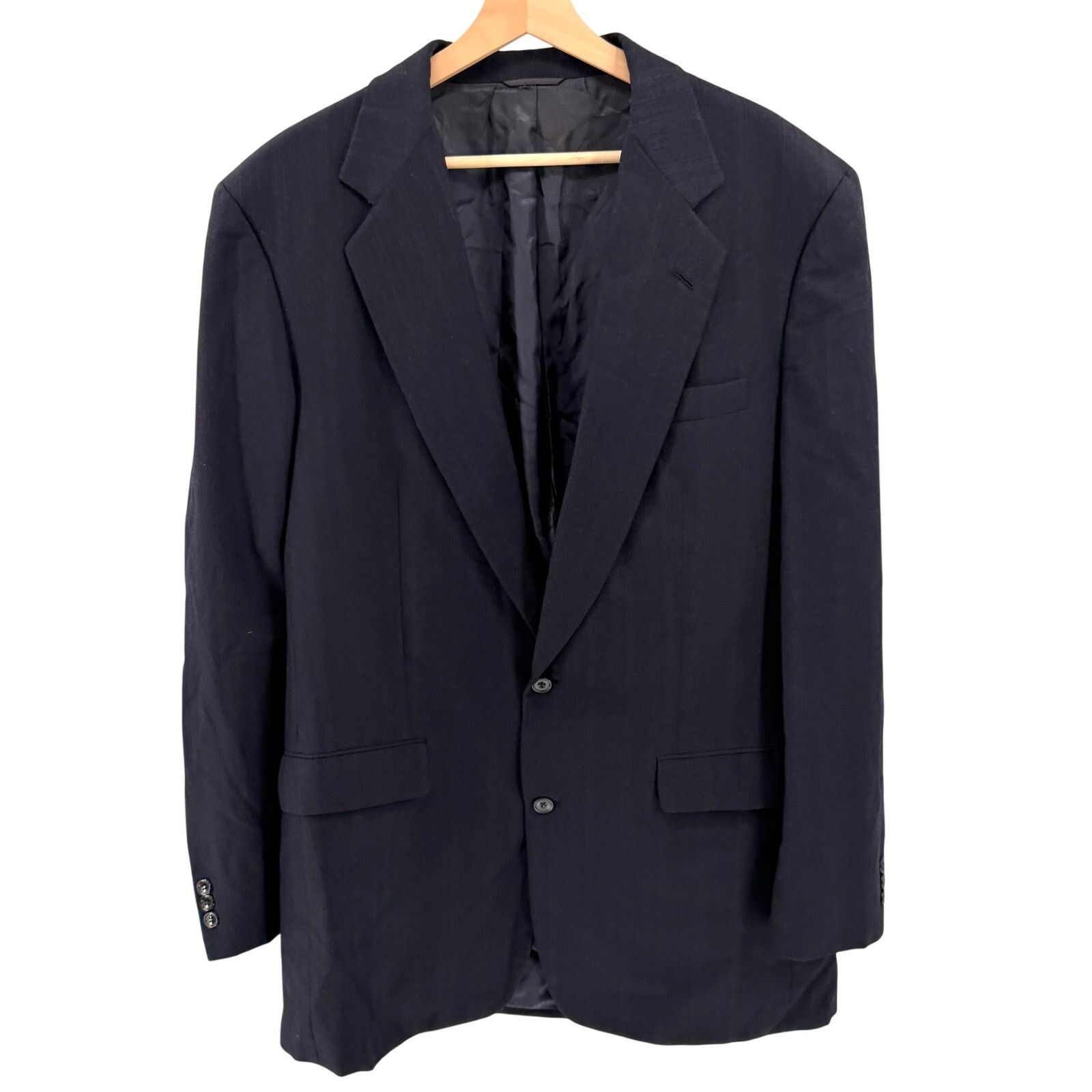 Barneys New York Vintage 80s Navy 100% Wool Pinstripe Blazer Jacket Size 42L - 1 Thumbnail