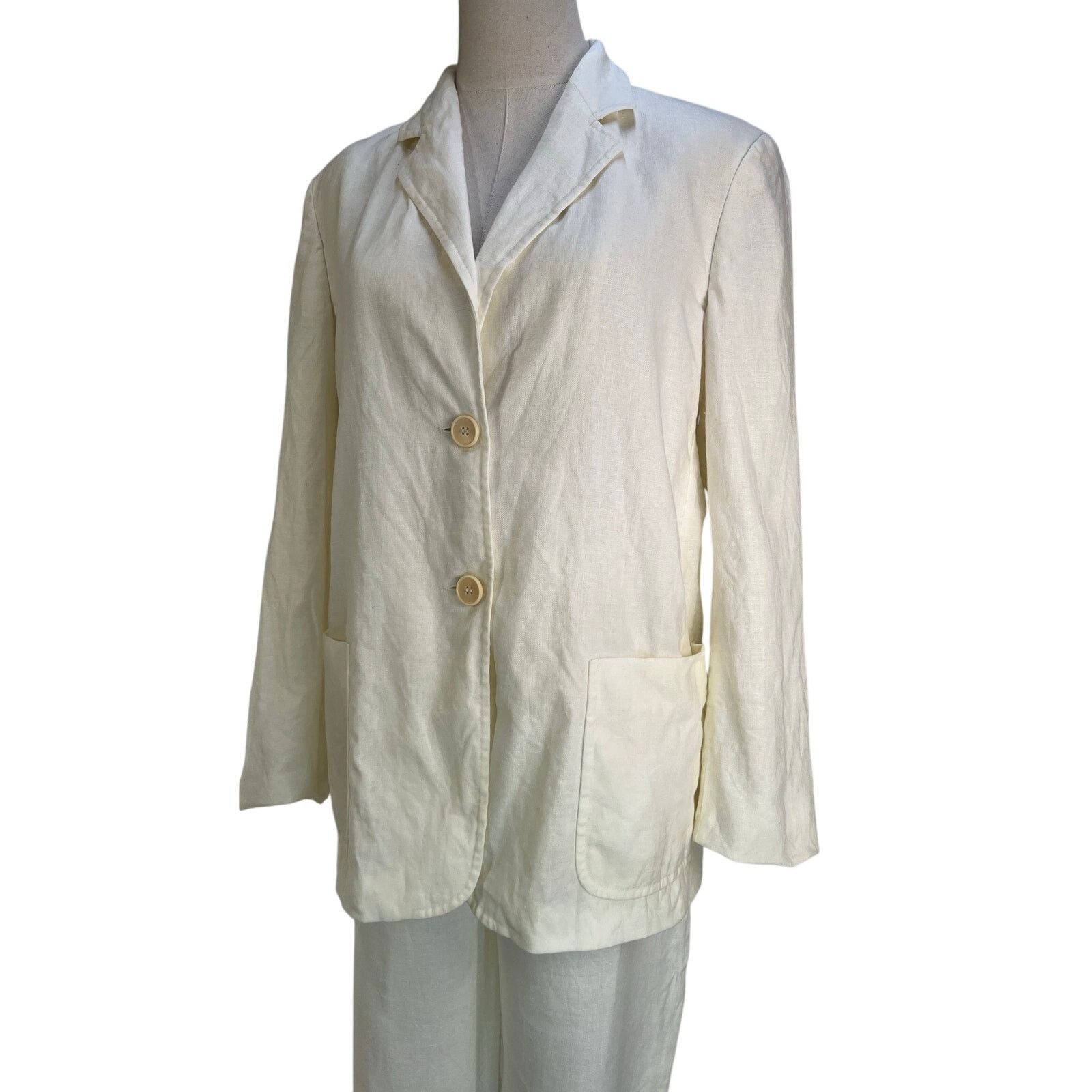 Weekend Max Mara Weekend Maxmara White Linen Suit Size XL / US 12-14 / IT 48-50 - 4 Thumbnail