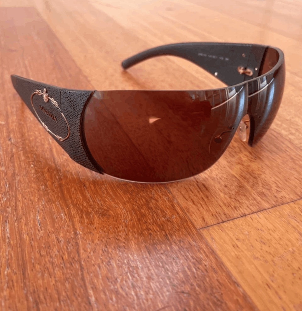 Prada PRADA Sunglasses Wrap Shield Mask Symbole Sport Red Tab Size ONE SIZE - 1 Thumbnail