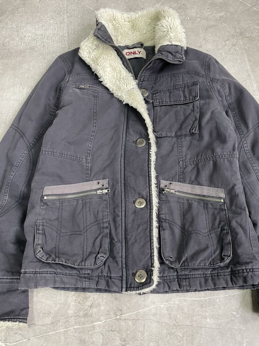 Hysteric Glamour Canvas y2k fur jacket vintage cropped military style Size US M / EU 48-50 / 2 - 3 Thumbnail