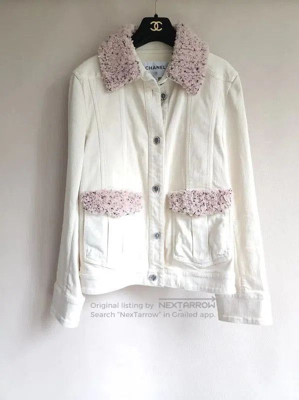 Chanel Chanel Spring Autumn White Denim Jacket . Size L / US 10 / IT 46 - 6 Thumbnail