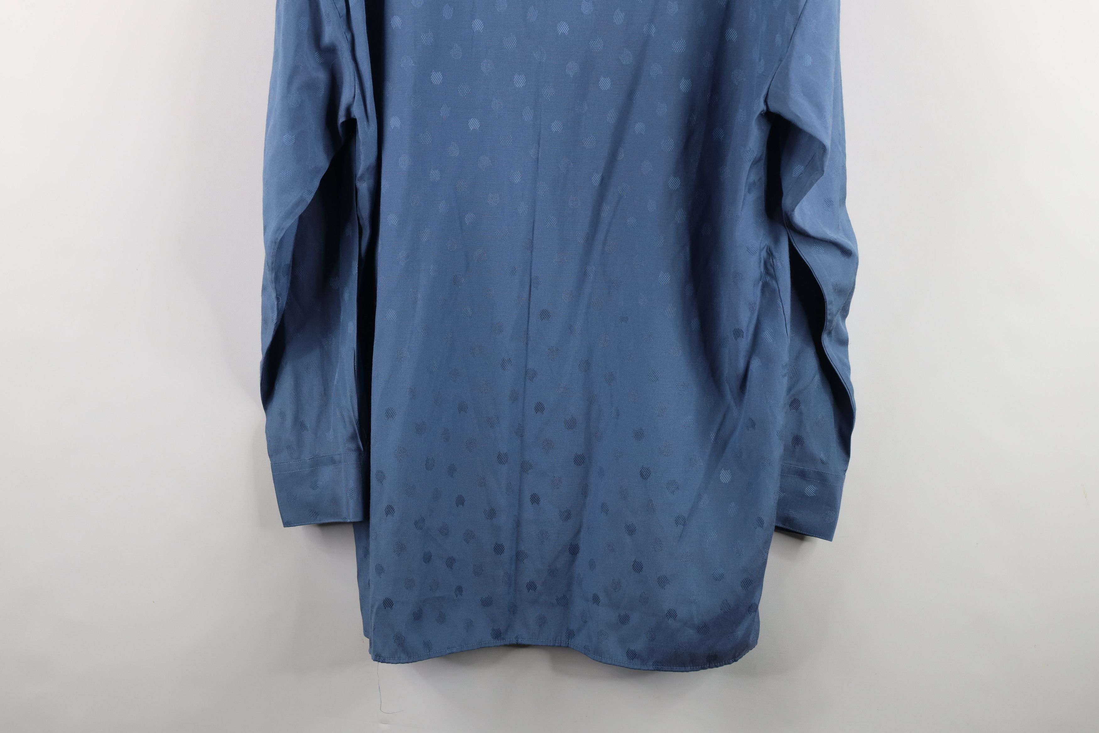 Vintage Vintage 90s Streetwear Polka Dot Collared Button Shirt Blue Size US M / EU 48-50 / 2 - 14 Thumbnail