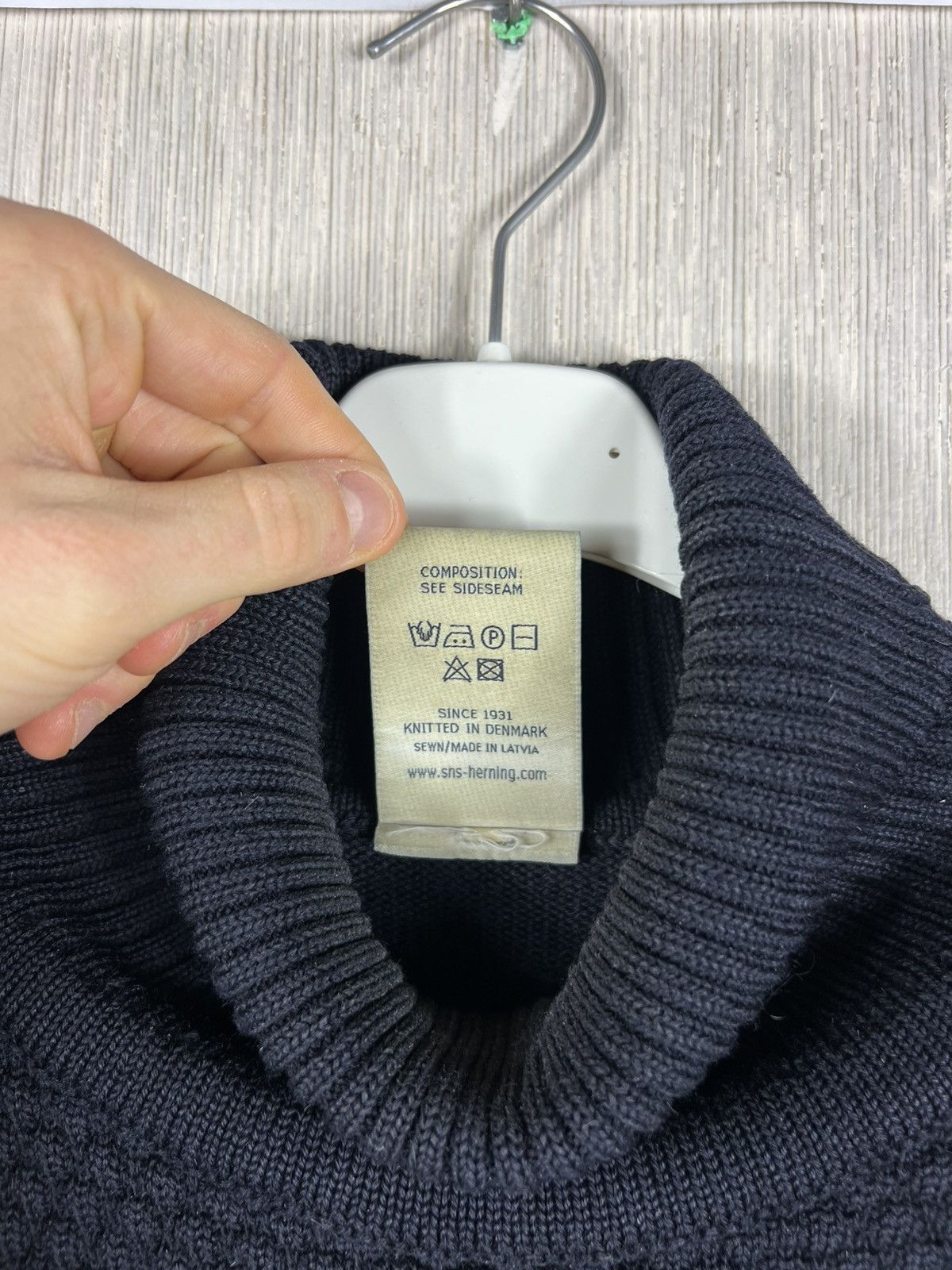 S.N.S. Herning S.N.S. Herning fisherman wool knit turtleneck sweater navy Size US M / EU 48-50 / 2 - 15 Thumbnail