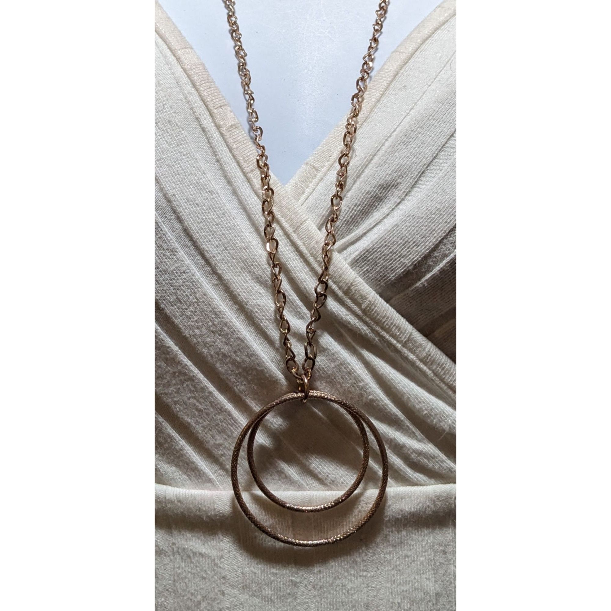 Other Rose Gold Double Circle Pendant Necklace Size ONE SIZE - 6 Thumbnail