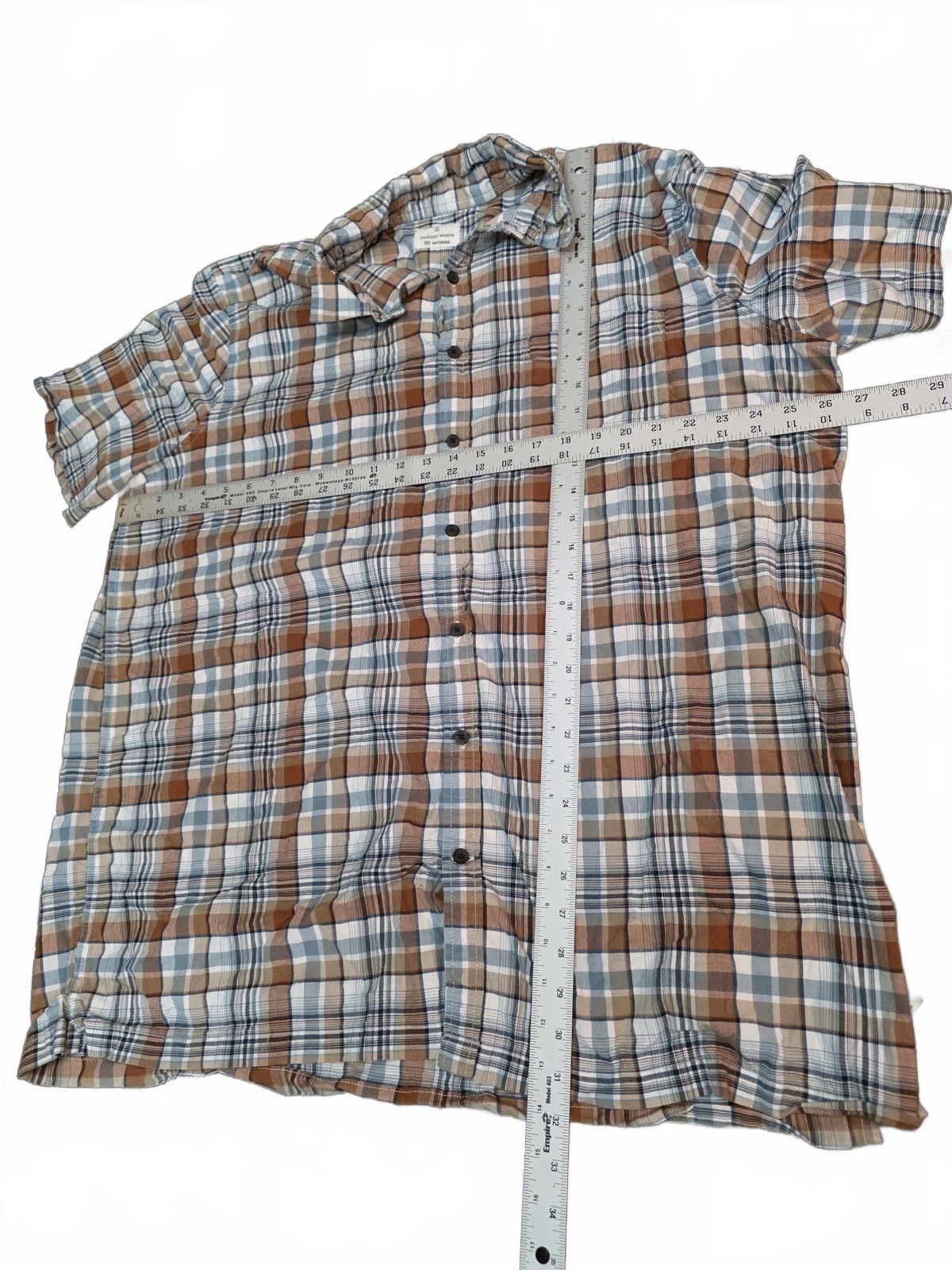 Unknown London Mutual Weave Men's Short Sleeve Plaid Button-Up Shirt 2X LT Size US XXL / EU 58 / 5 - 10 Thumbnail