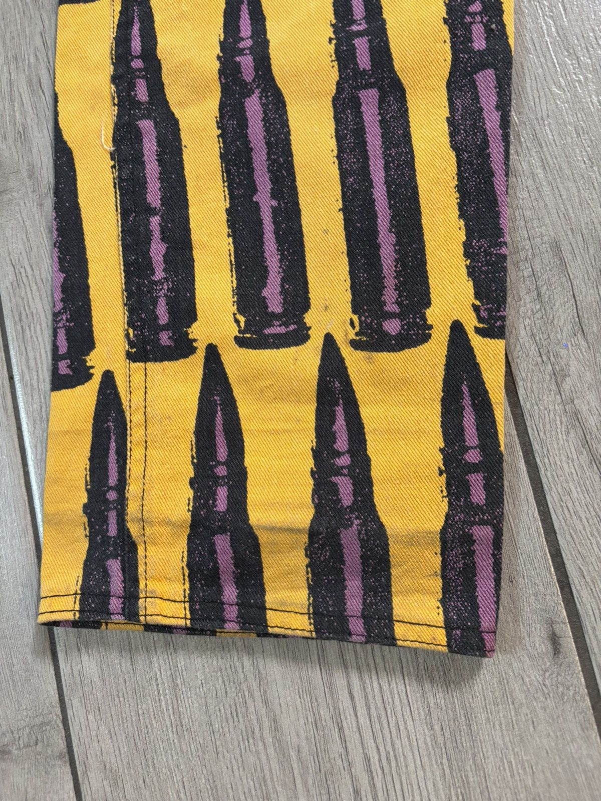 Stephen Sprouse Vintage FW88 Stephen Sprouse Bullet Print Denim Jeans Yellow Size US 34 / EU 50 - 19 Thumbnail