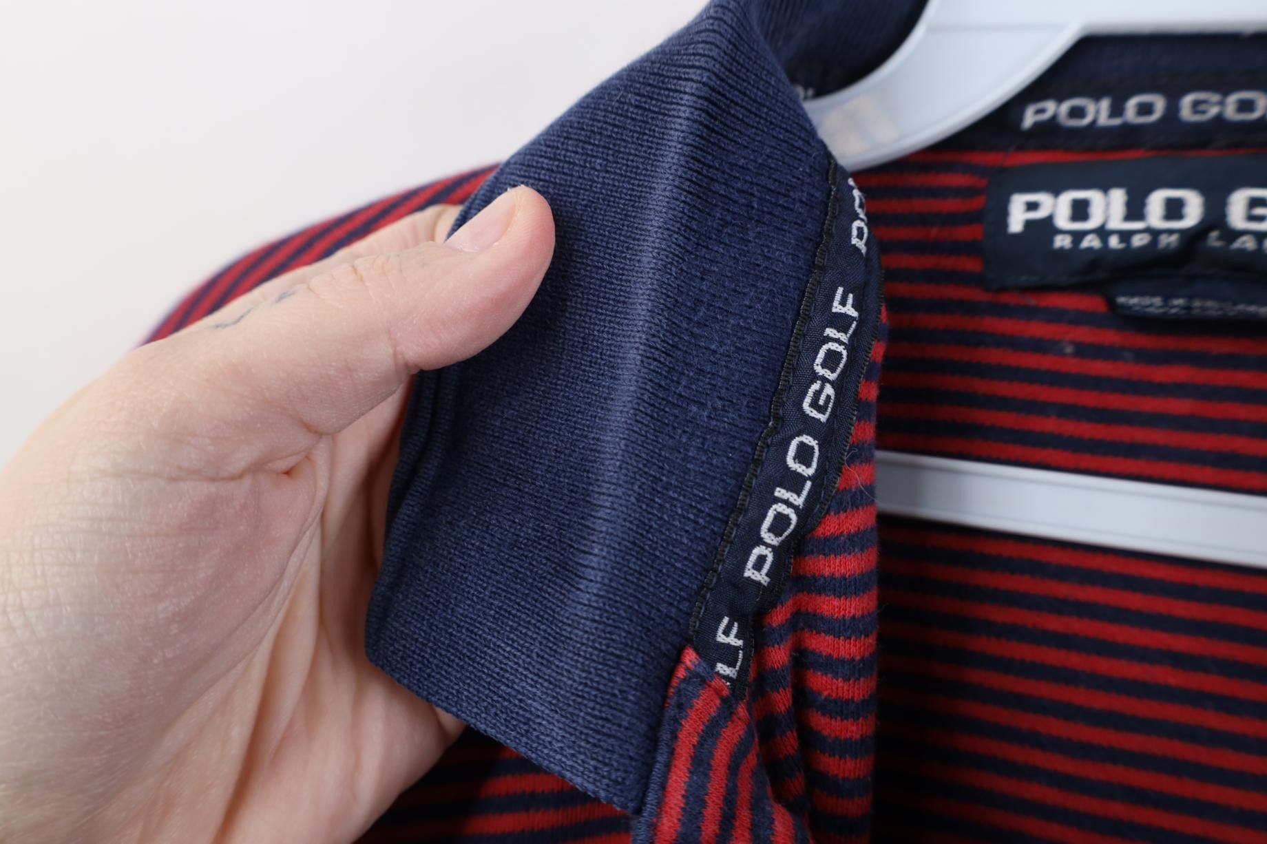 Polo Ralph Lauren Vintage 90s Polo Golf Ralph Lauren Striped Shield Crest Polo Size US L / EU 52-54 / 3 - 6 Thumbnail