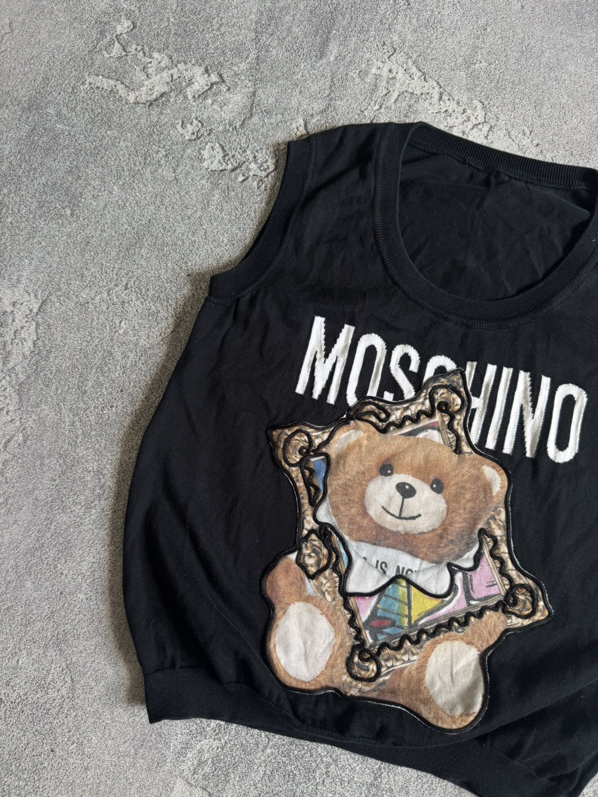 Moschino Mischino I42/D36/F38/USA8 big logo bear 🐻 knitwear vest Size M / US 6-8 / IT 42-44 - 5 Thumbnail
