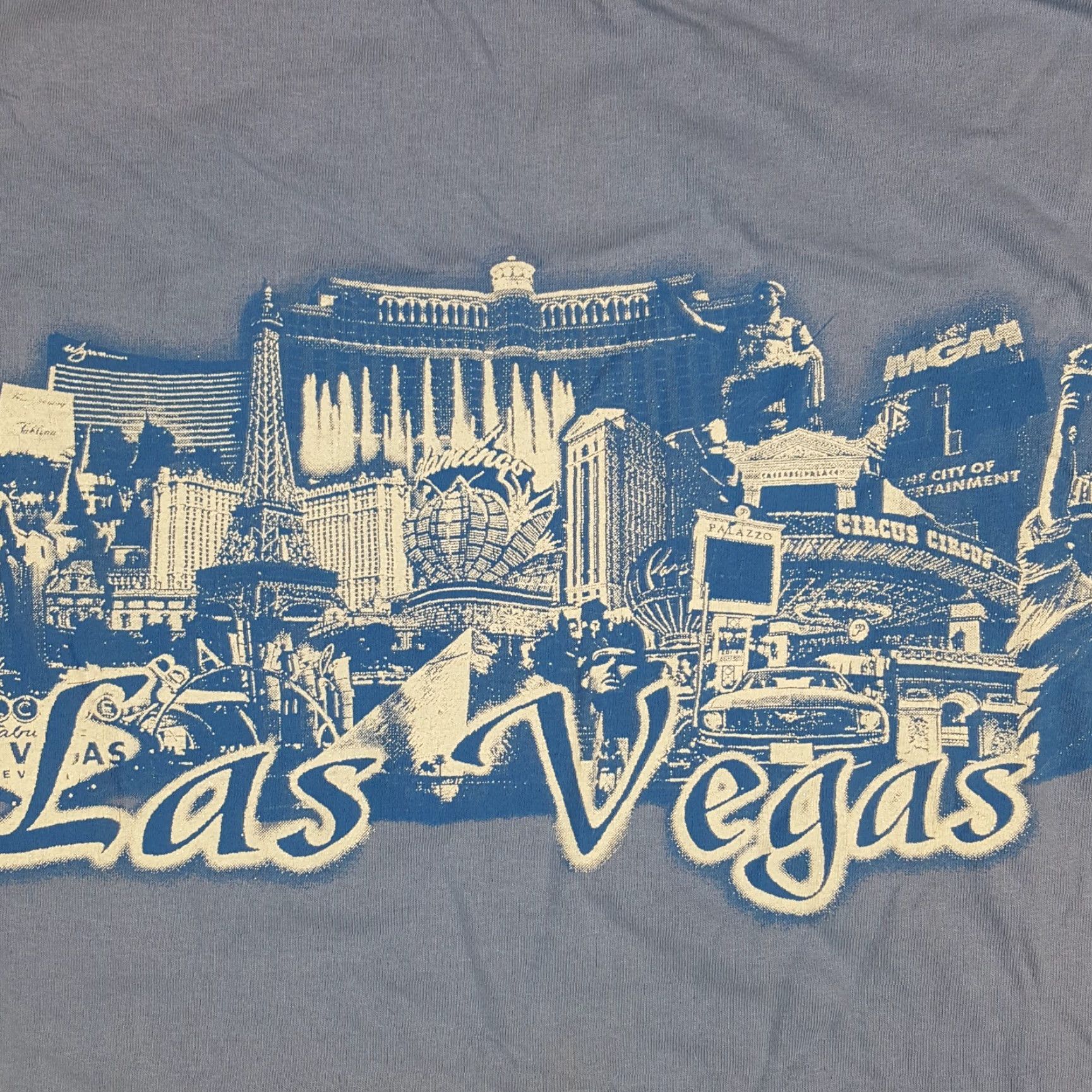 Vintage Vintage Las Vegas Strip Poker Gambling Men's XL Blue Retro T Shirt Casino Shirt Size US XL / EU 56 / 4 - 3 Thumbnail