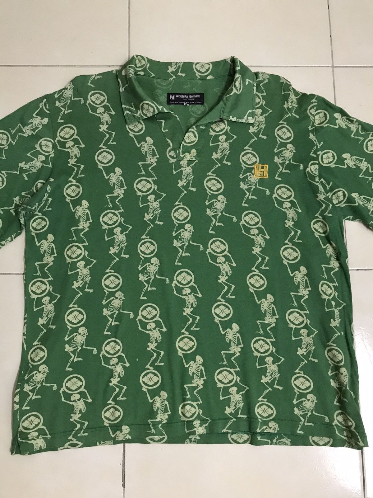 Evisu Rare Evisu Hidehiko Yamane Skull Printed Polo Shirt Size US L / EU 52-54 / 3 - 6 Thumbnail
