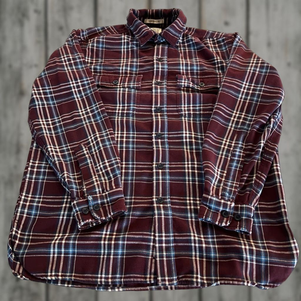 Vintage LL Bean Shirt Mens Medium Flannel Plaid Chamois Cloth Traditional Fit Button-Up Size US M / EU 48-50 / 2 - 1 Thumbnail