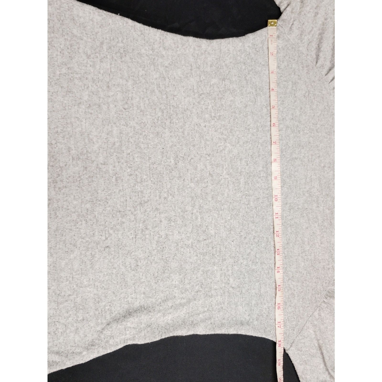 The Unbranded Brand Women's Grey Long Sleeve Ruched Shoulder Top Size L / US 10 / IT 46 - 3 Thumbnail